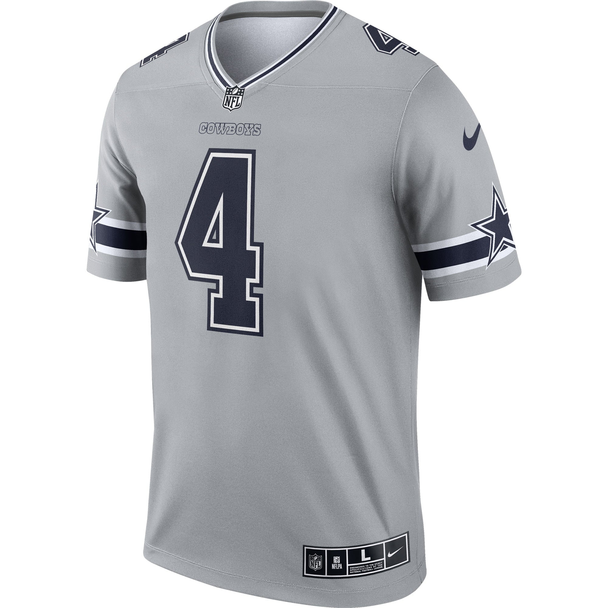 Men's Nike Dak Prescott Silver Dallas Cowboys Inverted Legend Jersey
