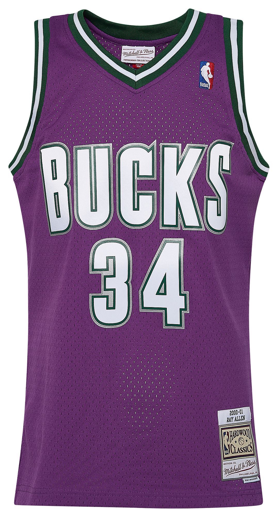Men's Allen Ray Mitchell & Ness Bucks Swingman Jersey - Purple