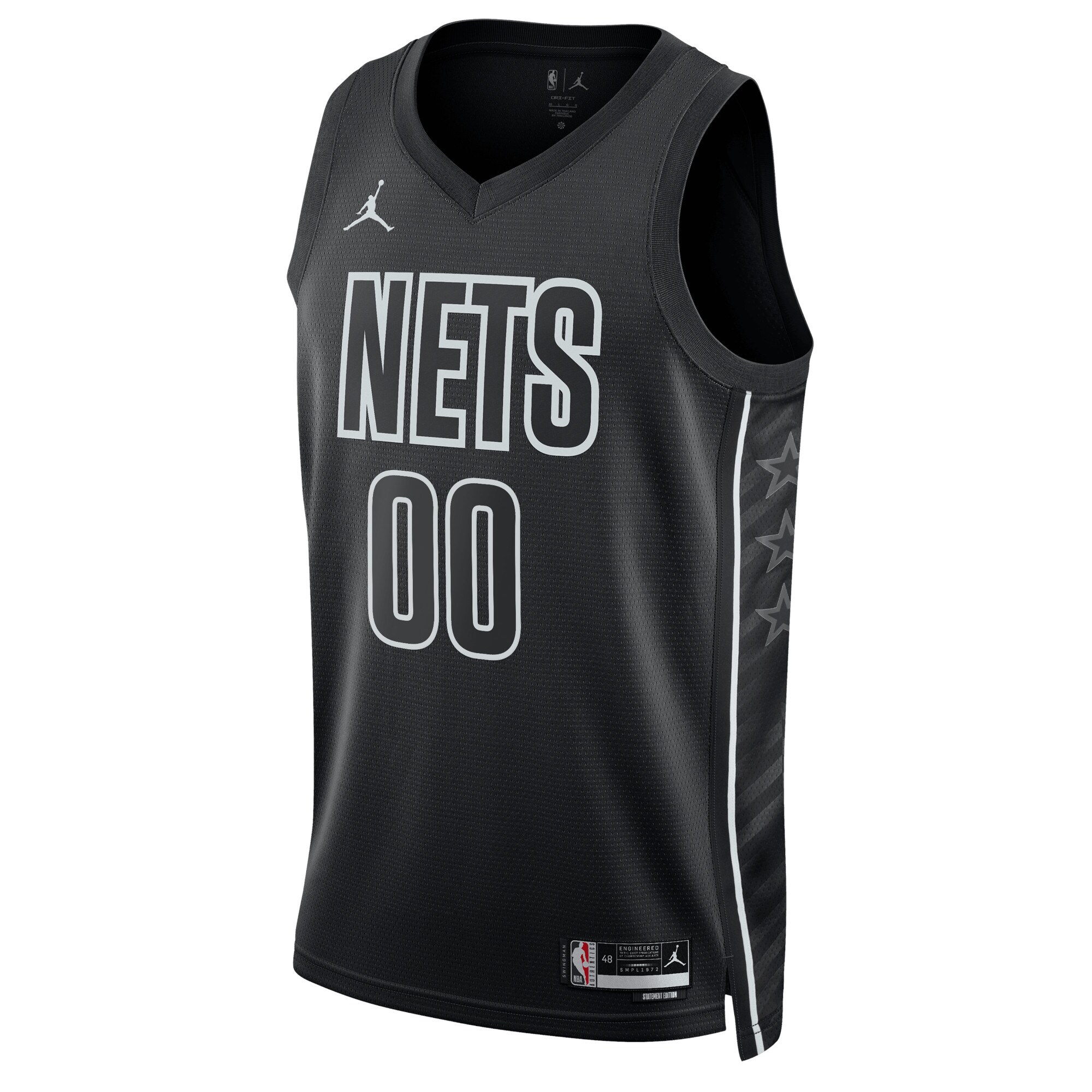 Brooklyn Nets Jordans Brand Unisex 2022/23 Swingman Custom Jersey - Statement Edition - Black