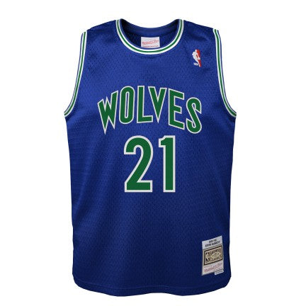 Youth Minnesota Timberwolves Kevin Garnett Mitchell & Ness Blue 1995-96 Hardwood Classics Swingman Jersey