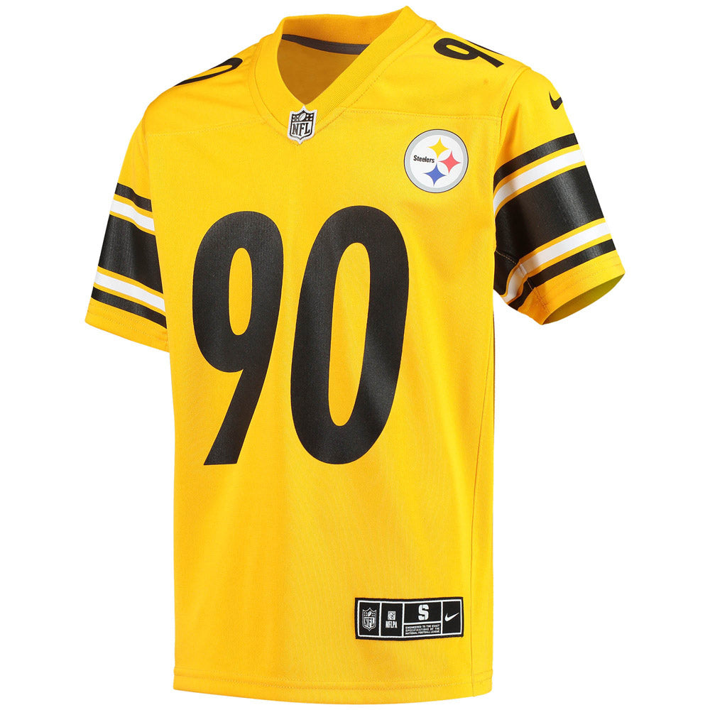 Youth Pittsburgh Steelers T.J. Watt Inverted Team Game Jersey Gold