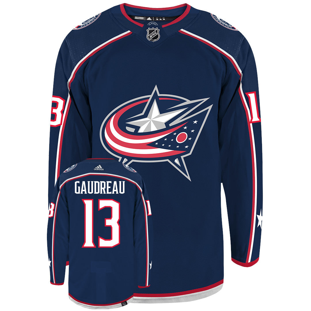 Johnny Gaudreau Columbus Blue Jackets  Adidas Primegreen Authentic NHL Hockey Jersey