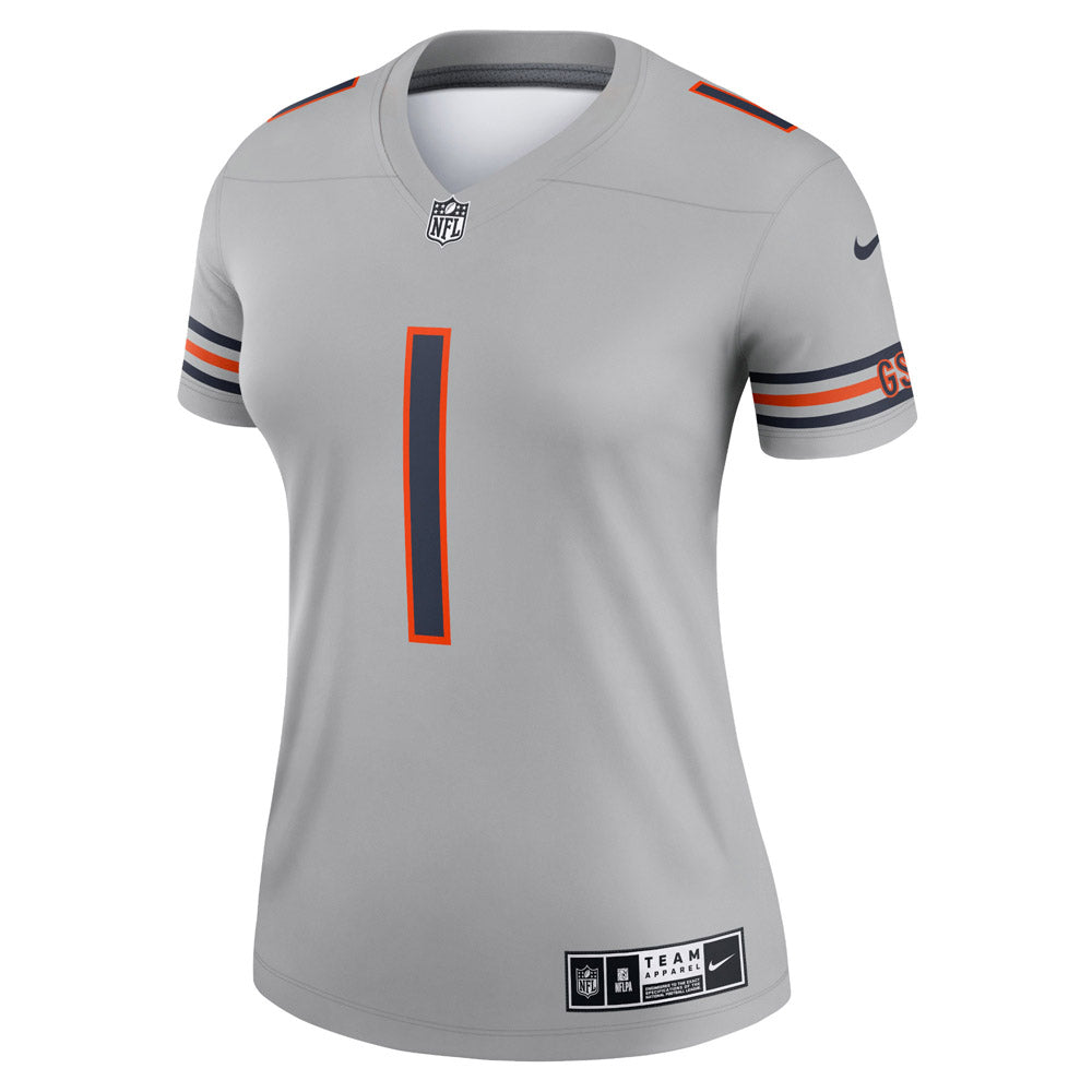 Women's Chicago Bears Justin Fields Inverted Legend Jersey Gray
