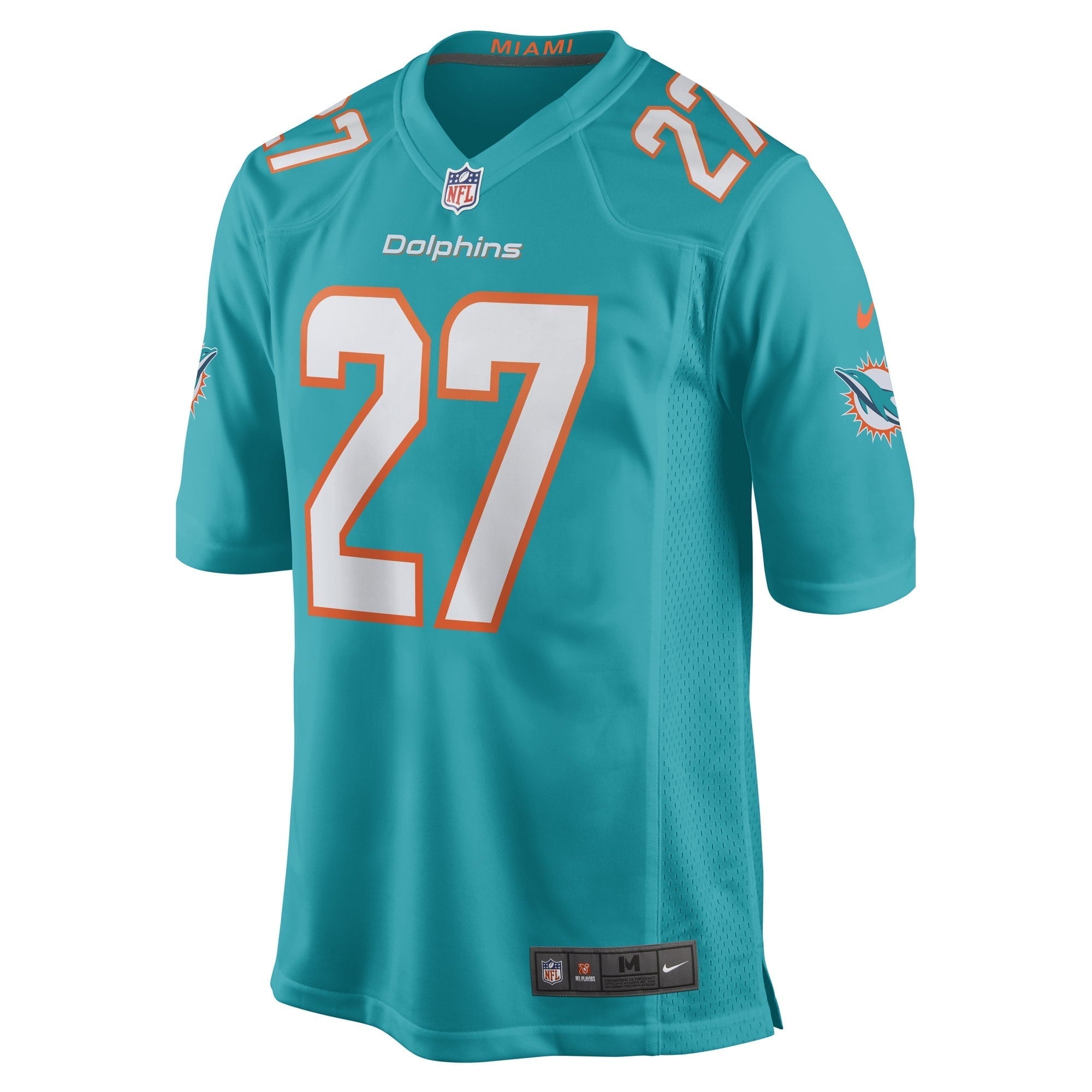 Men's Nike Keion Crossen Aqua Miami Dolphins Game Player Jersey