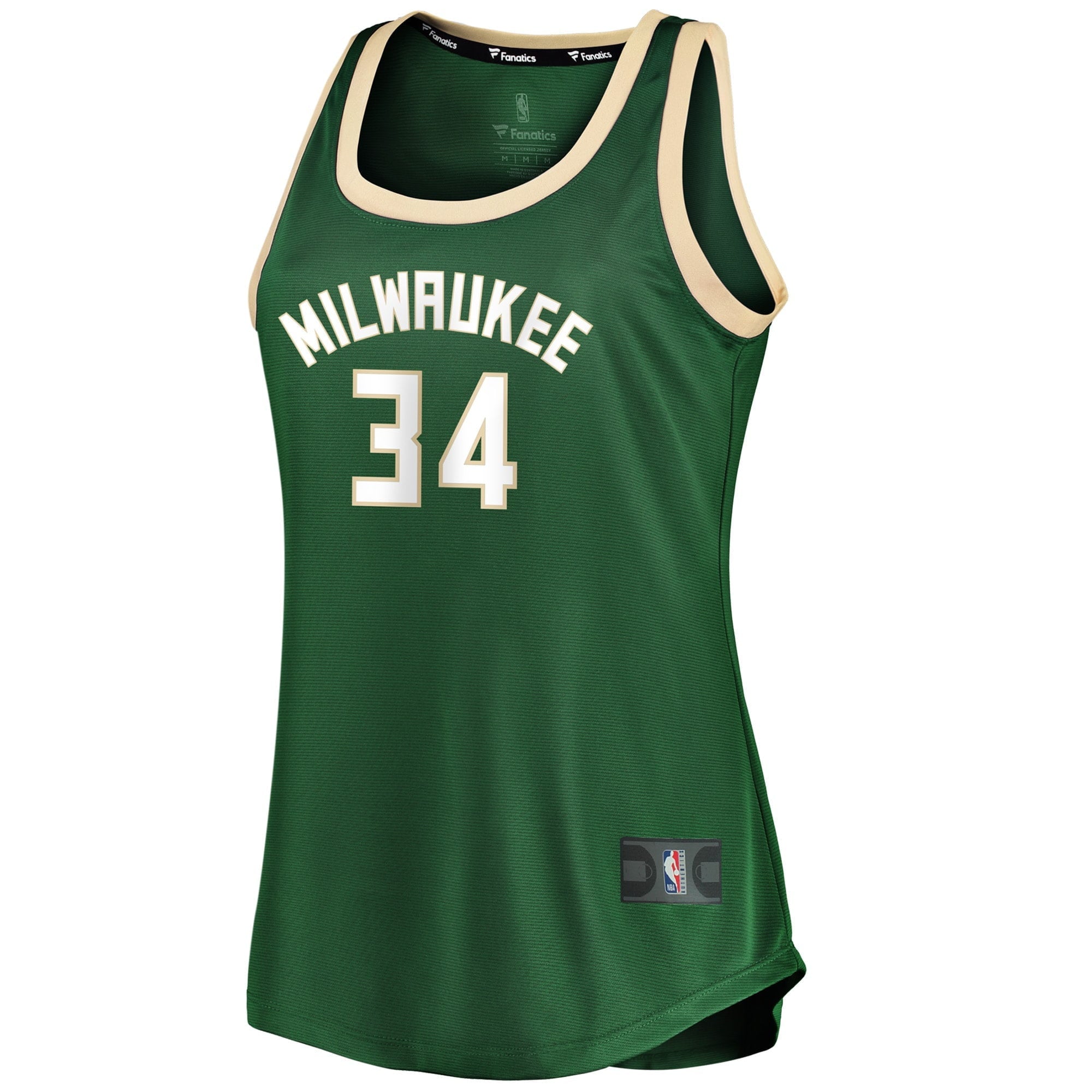 Women's Fanatics Branded Giannis Antetokounmpo Hunter Green Milwaukee Bucks Fast Break Tank Jersey - Icon Edition