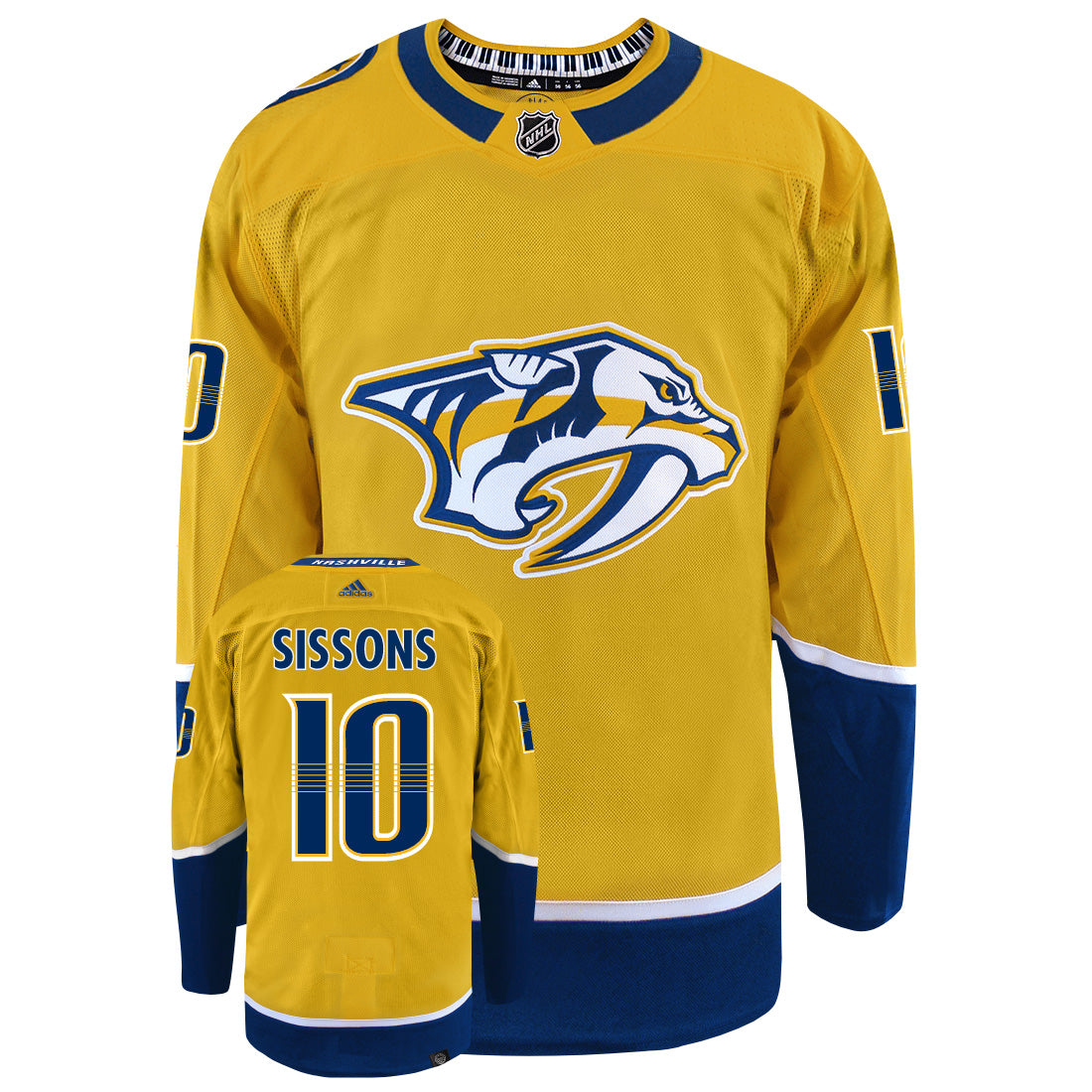 Colton Sissons Nashville Predators Adidas Primegreen Authentic NHL Hockey Jersey