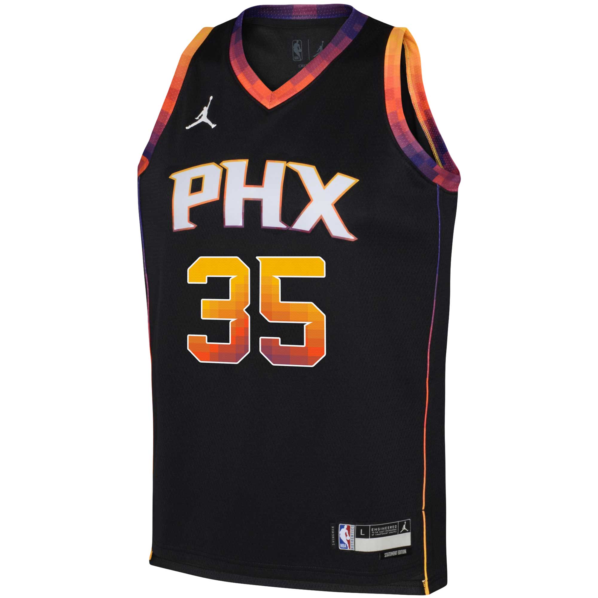 Kevin Durant Phoenix Suns Jordans Brand Youth 2022/23 Swingman Jersey - Statement Edition - Black