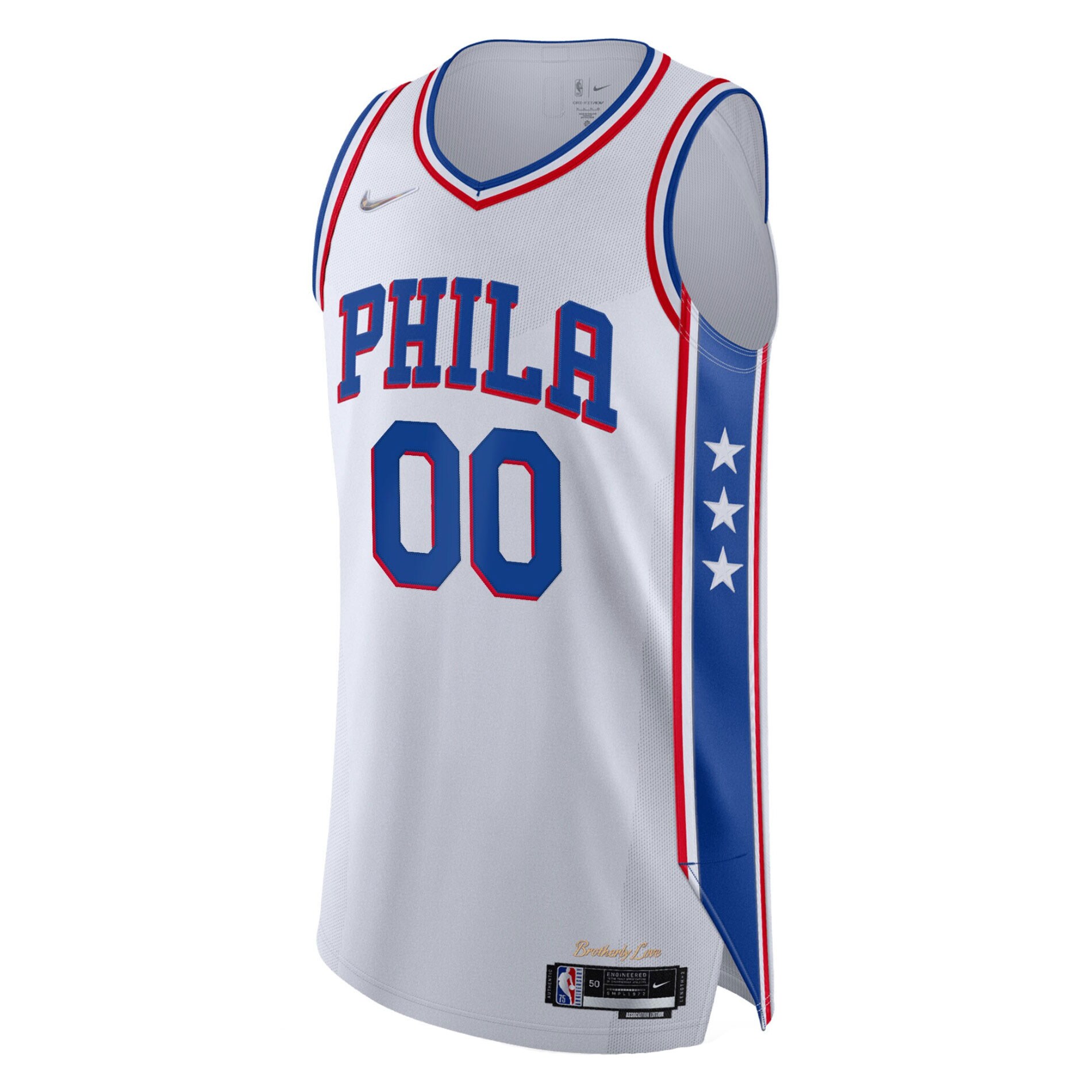 Philadelphia 76ers Nike 2021/22 Diamond Authentic Custom Jersey - Association Edition - White