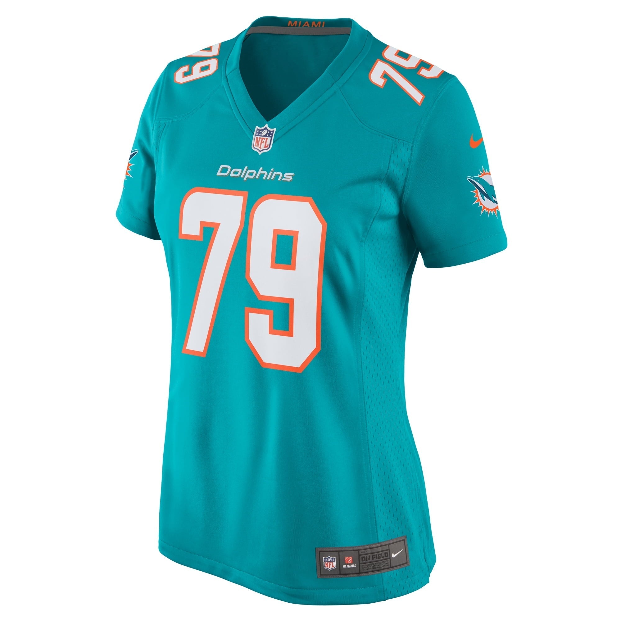 Women's Nike Eric Fisher Aqua Miami Dolphins Home Game Player Jersey