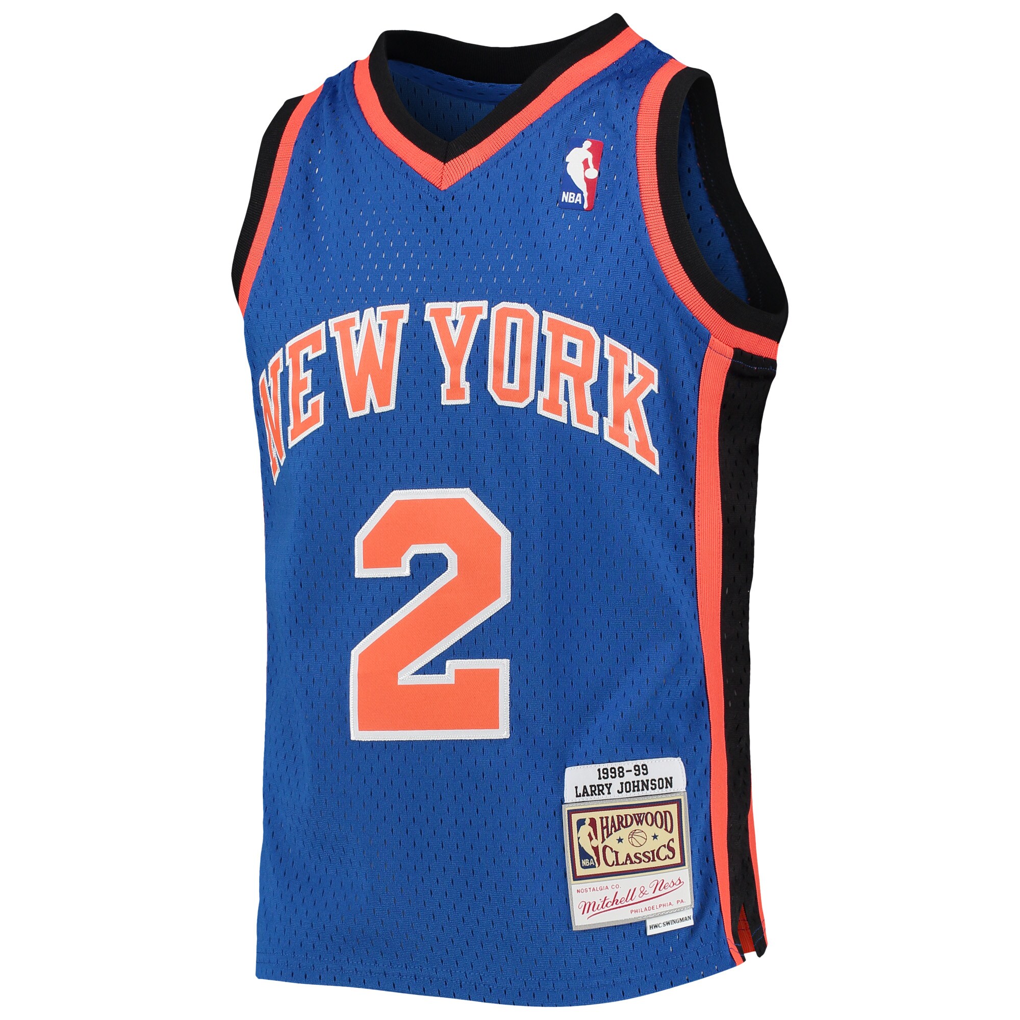 Larry Johnson New York Knicks Mitchell & Ness Youth 1998/99 Hardwood Classics Swingman Jersey - Blue