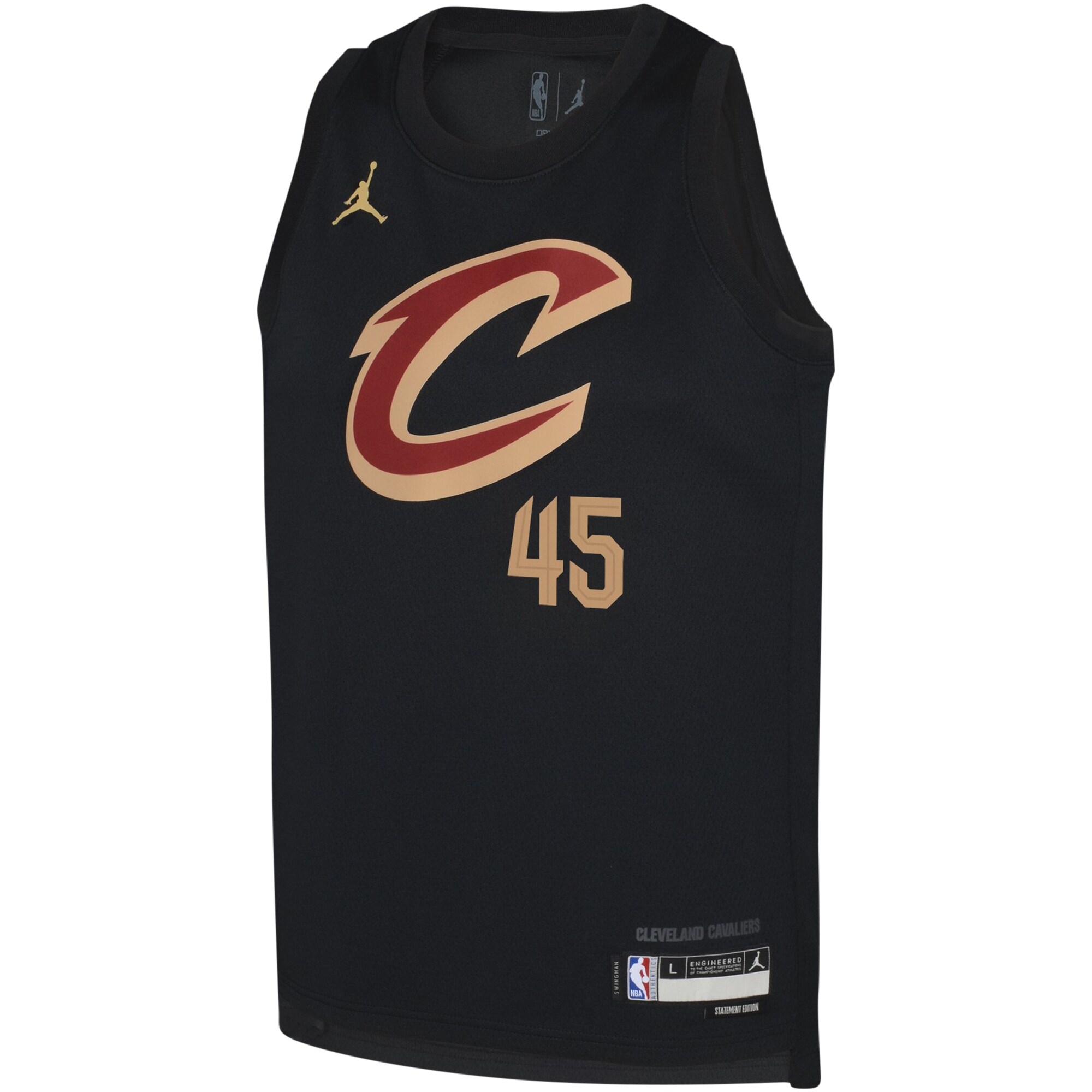 Donovan Mitchell Cleveland Cavaliers Jordans Brand Youth Swingman Jersey - Statement - Black