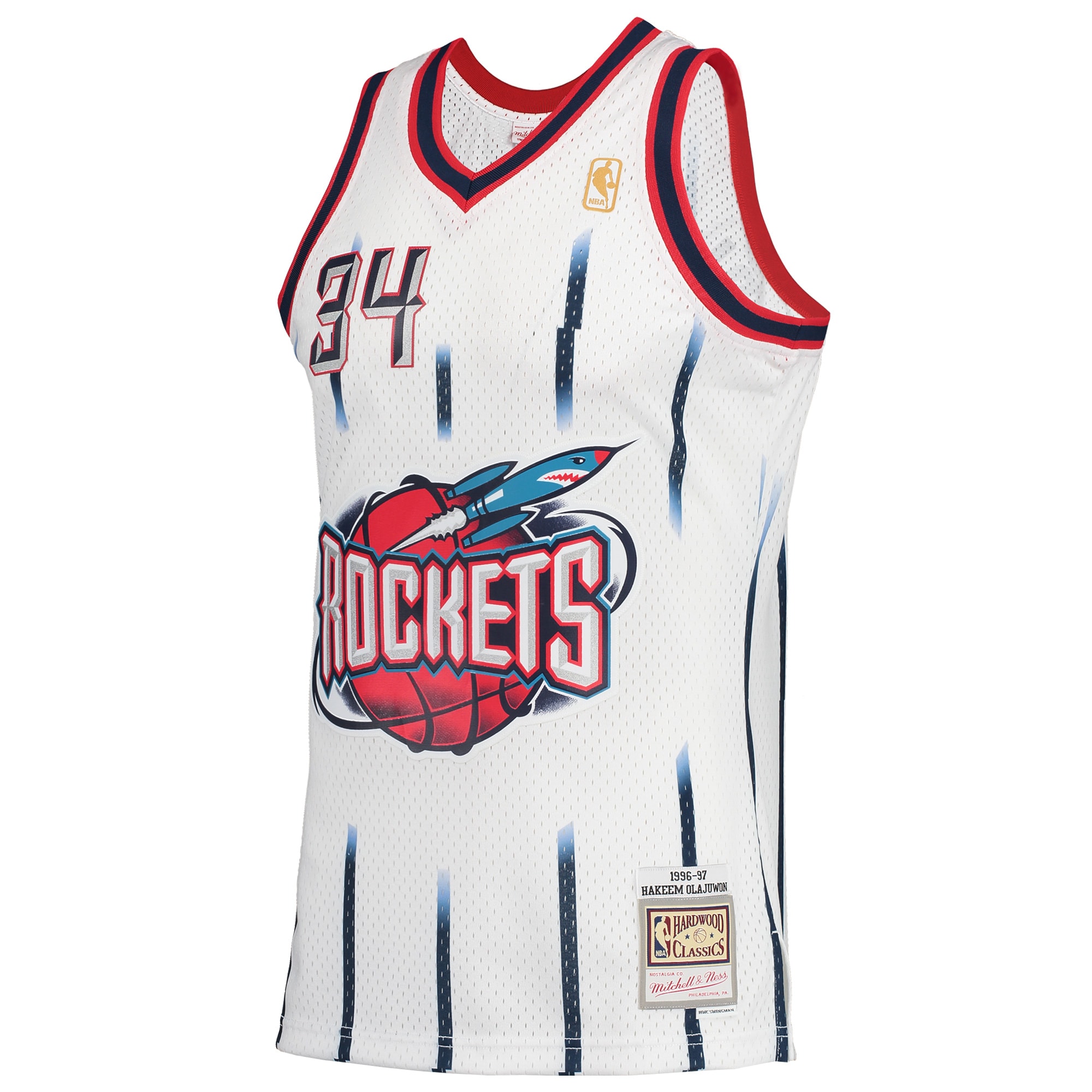 Hakeem Olajuwon Houston Rockets Mitchell & Ness Hardwood Classics Swingman Jersey - White