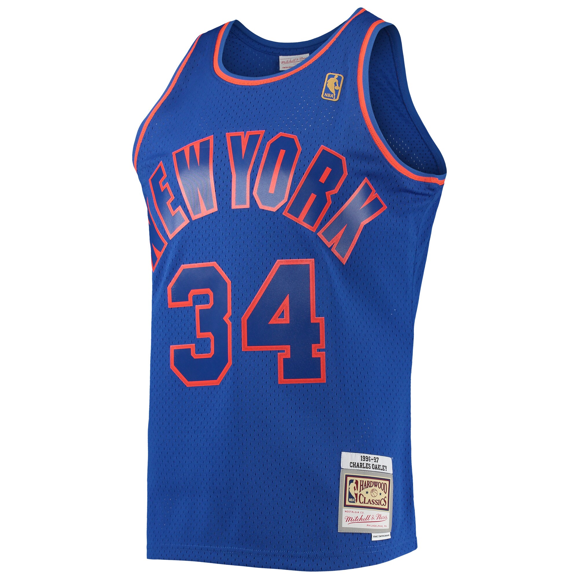 Charles Oakley New York Knicks Mitchell & Ness 1996/97 Hardwood Classics Swingman Jersey - Blue