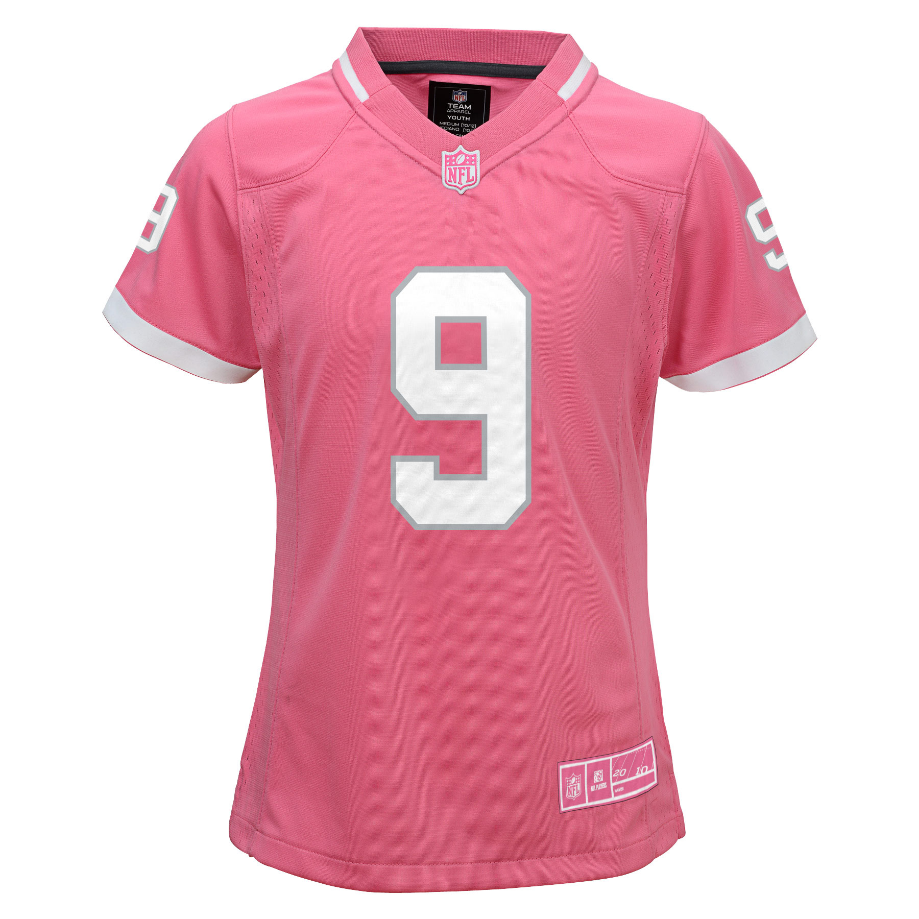Drew Brees New Orleans Saints Girls Youth Bubble Gum Jersey - Pink