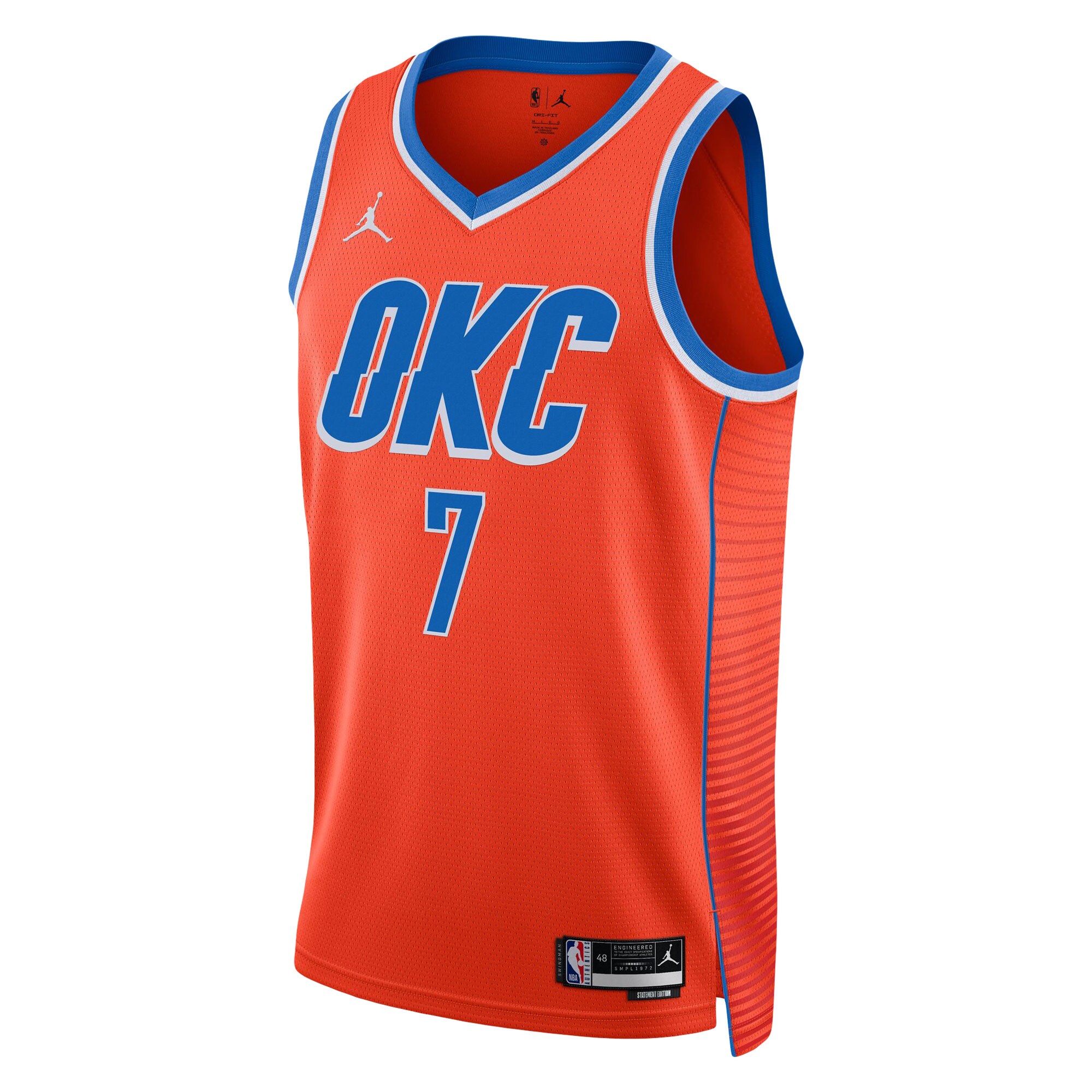 Chet Holmgren Oklahoma City Thunder Jordans Brand Unisex Swingman Jersey - Statement Edition - Orange