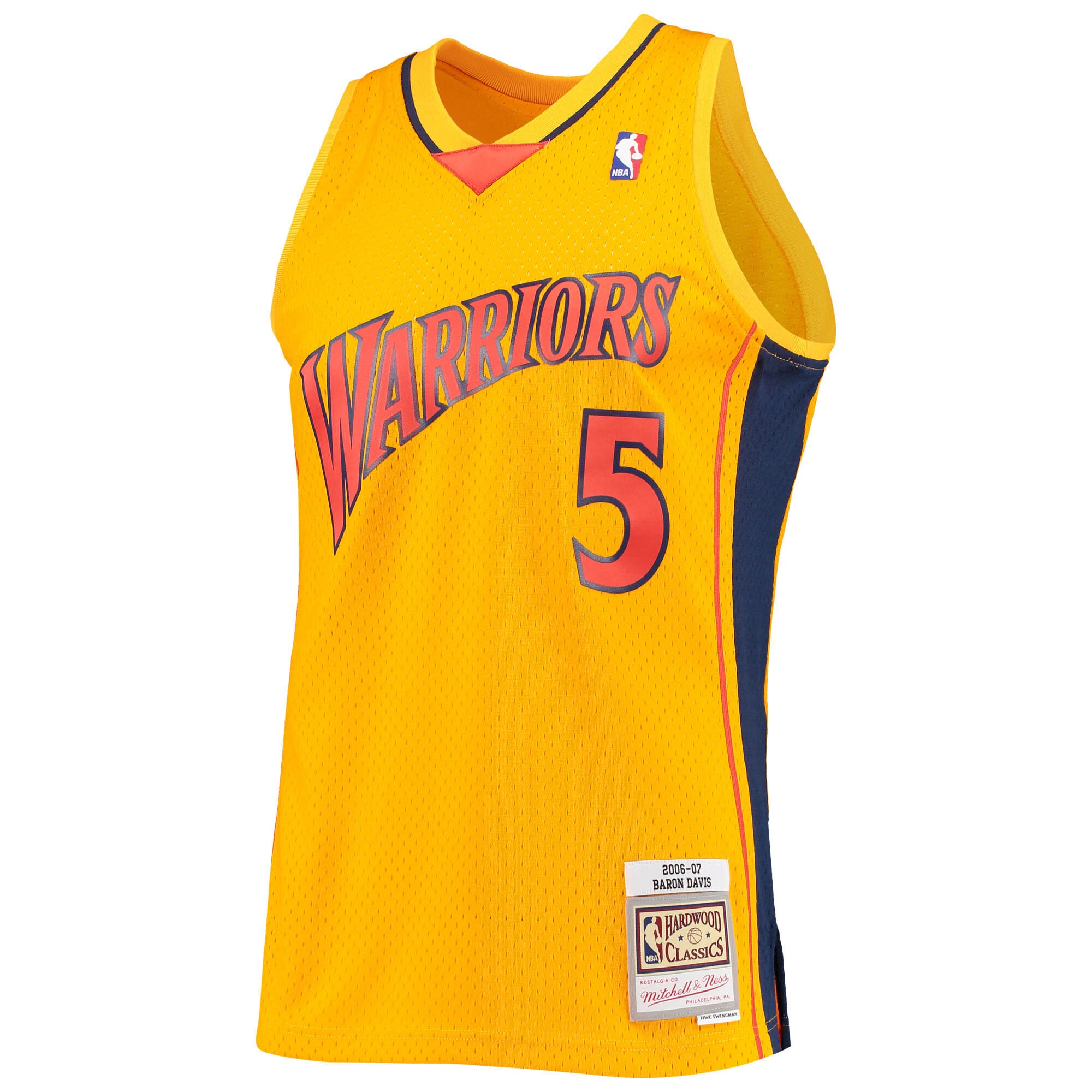 Baron Davis Golden State Warriors Mitchell & Ness Hardwood Classics Reload 2.0 Swingman Jersey - Gold