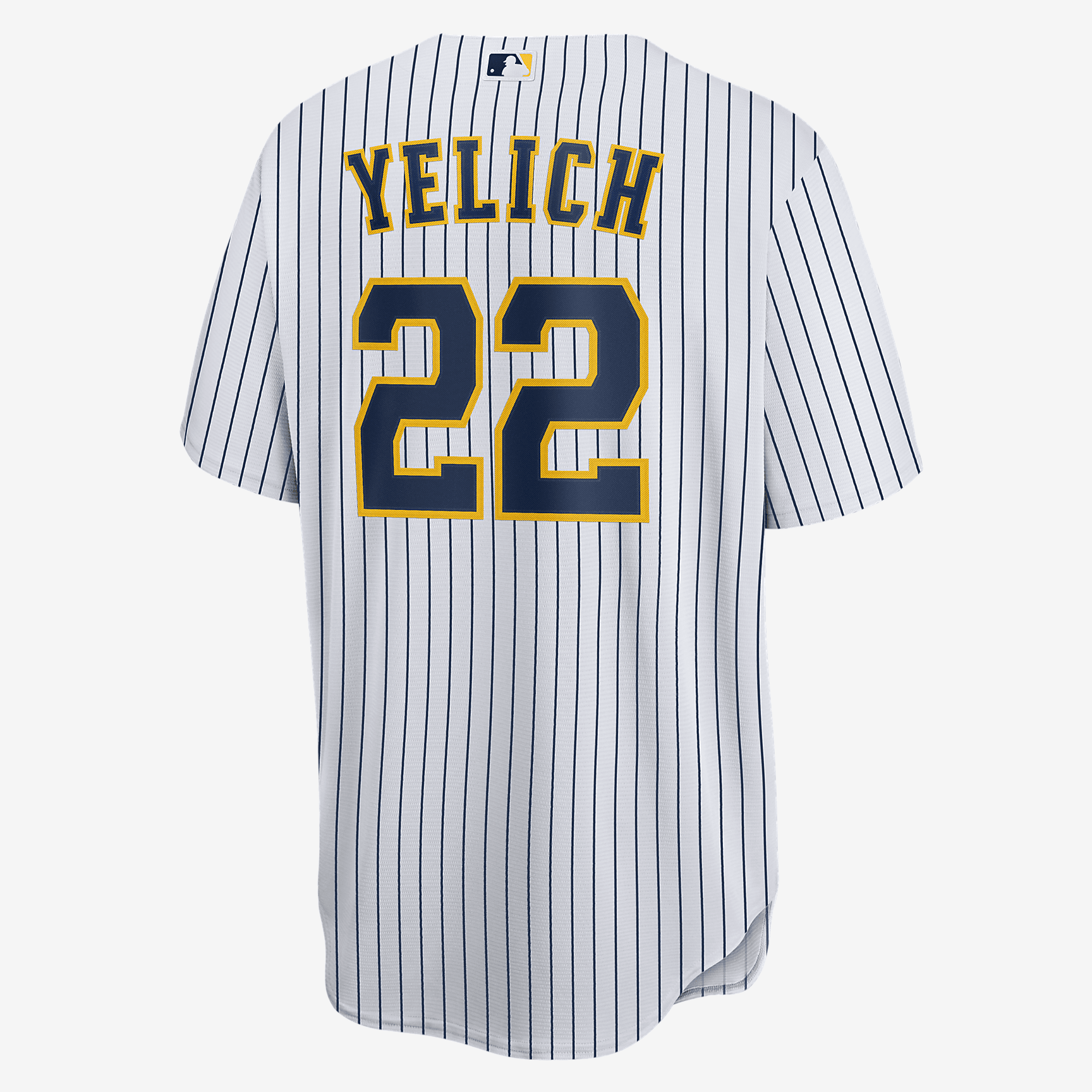 MLB Milwaukee Brewers (Christian Yelich) Men's Replica Baseball Jersey - White/Navy