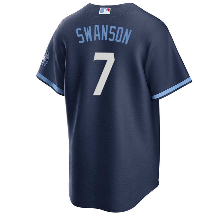 Men's Dansby Swanson Chicago Cubs Navy City Connect Premium Replica Player Jersey