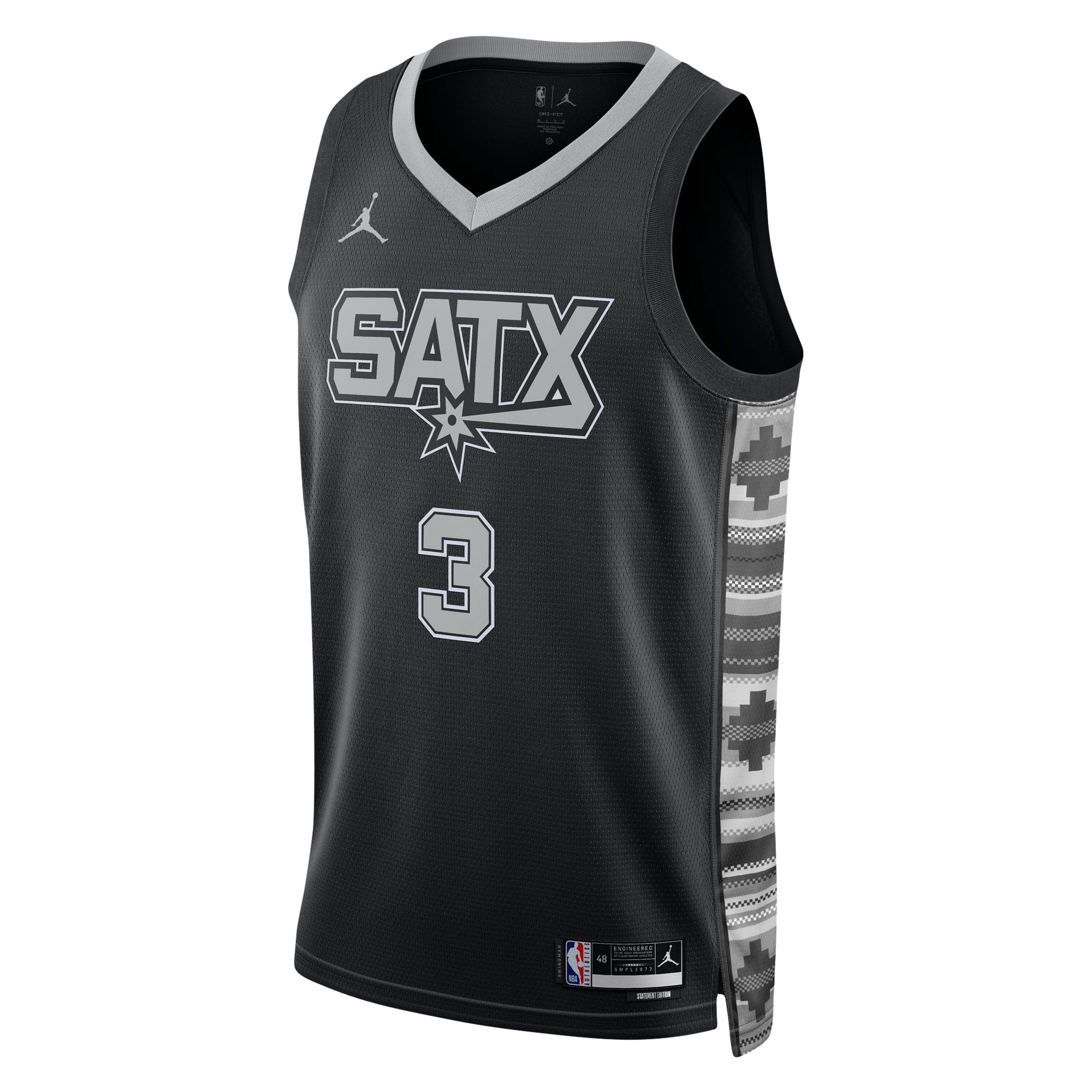 Keldon Johnson San Antonio Spurs Jordans Brand Unisex Swingman Jersey - Statement Edition - Black