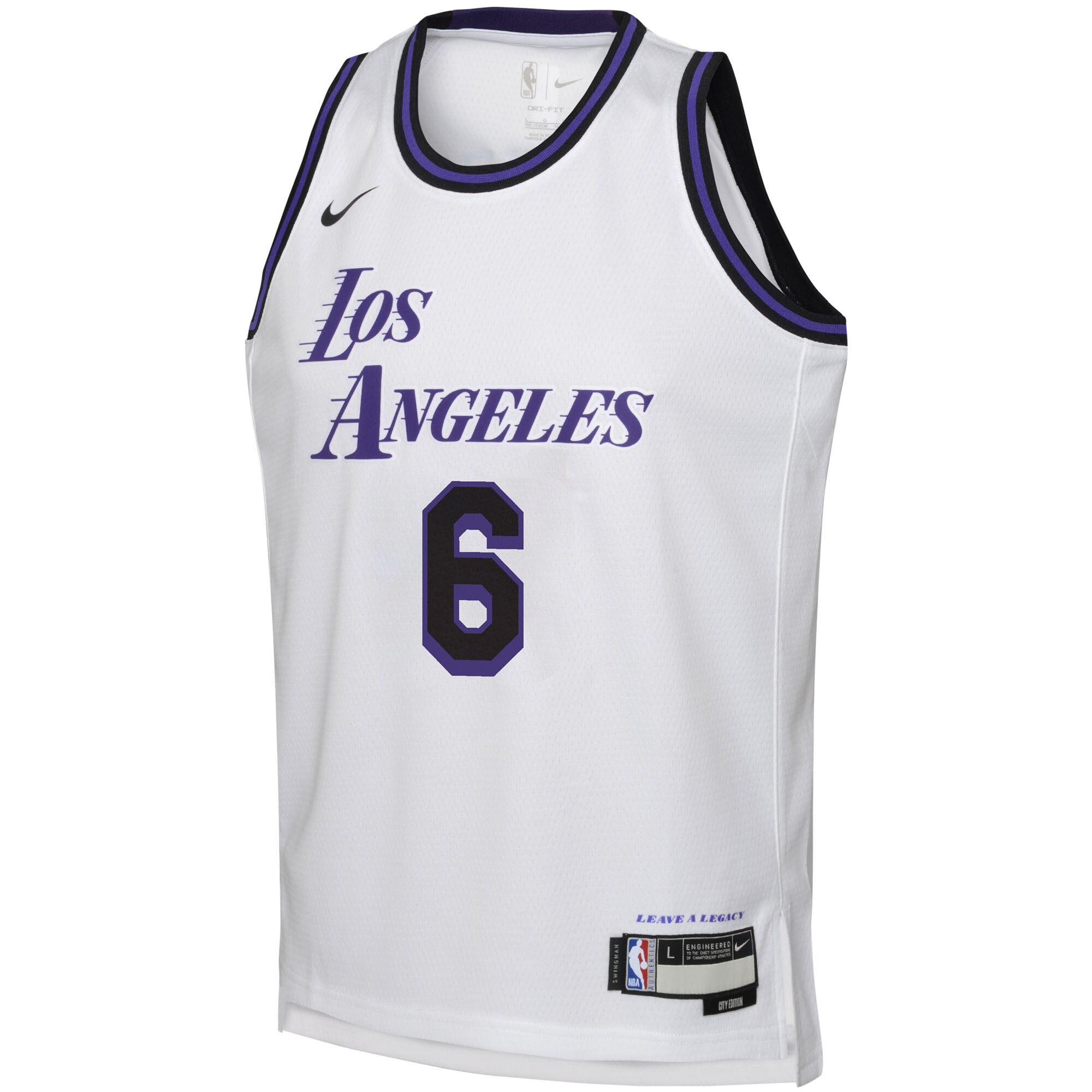 LeBron James Los Angeles Lakers Nike Youth Swingman Jersey - City Edition - White