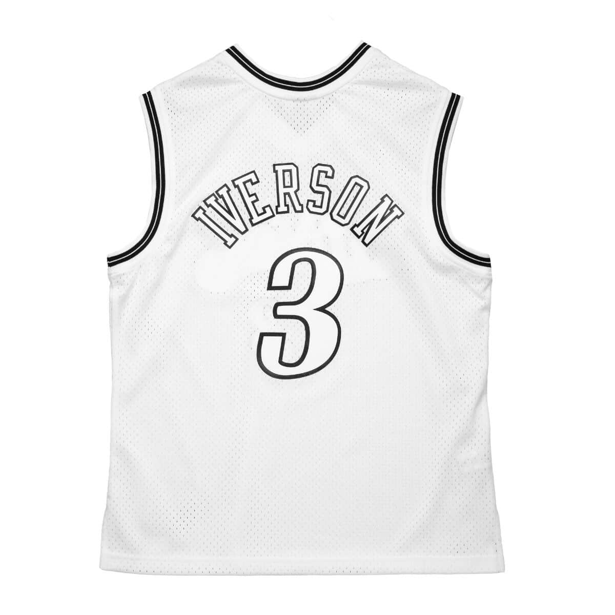 White Black Swingman Allen Iverson Philadelphia 76ers 2000-01 Jersey