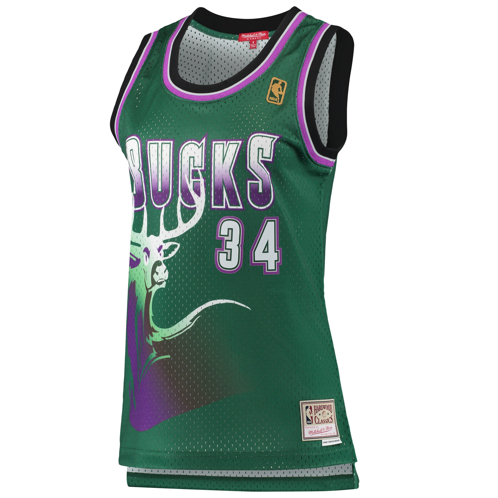 Ray Allen Milwaukee Bucks Mitchell & Ness Women's 1996-97 Hardwood Classics Swingman Jersey - Green
