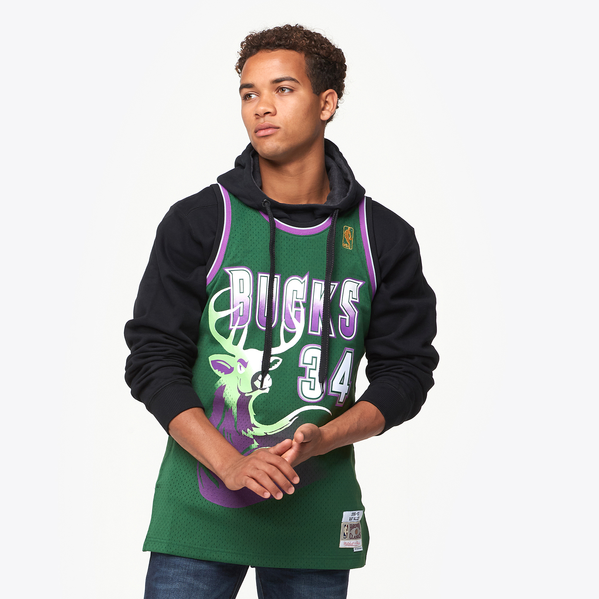 Men's Allen Ray Mitchell & Ness Bucks Swingman Jersey - Green