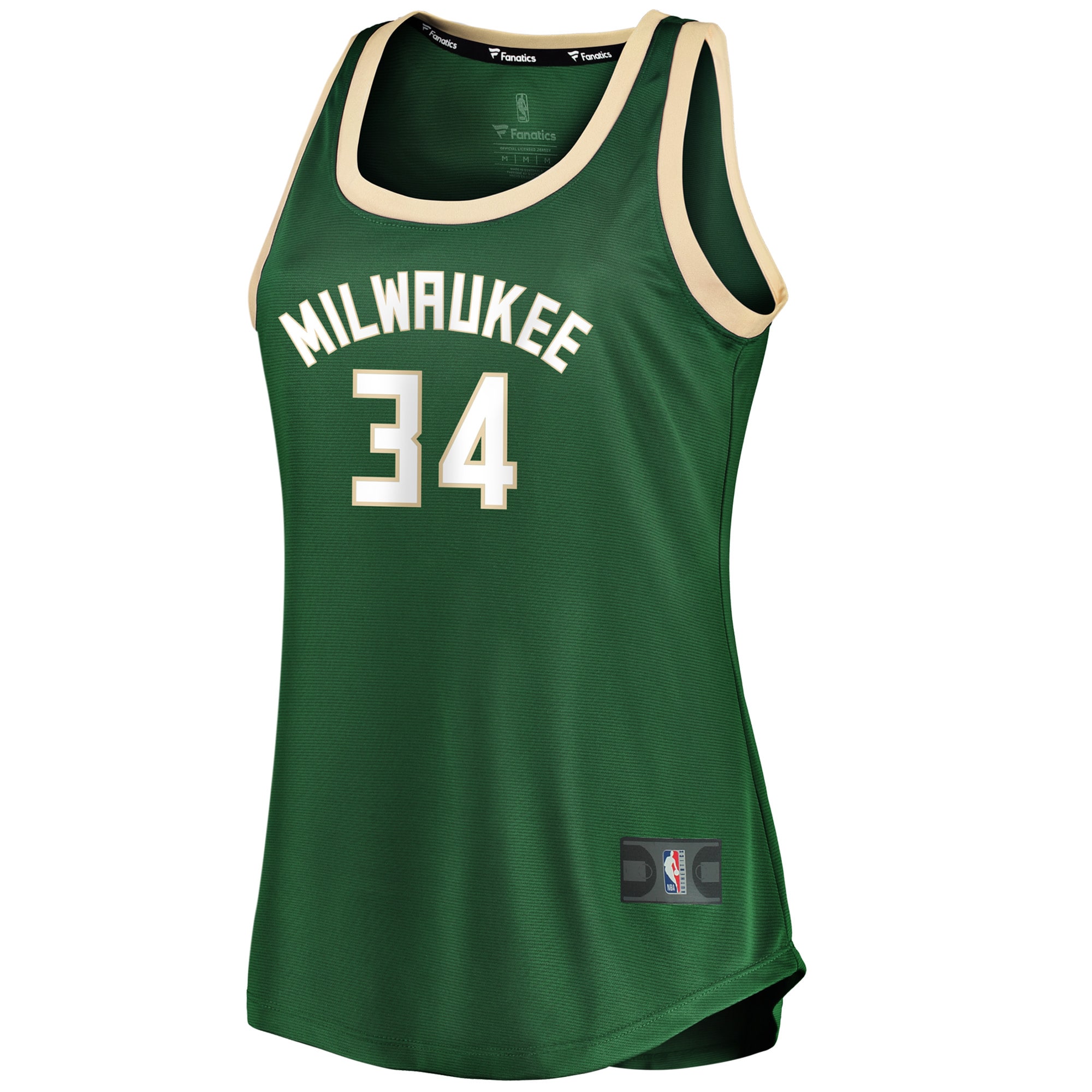 Giannis Antetokounmpo Milwaukee Bucks Fanatics Branded Women's Fast Break Tank Jersey - Icon Edition - Hunter Green