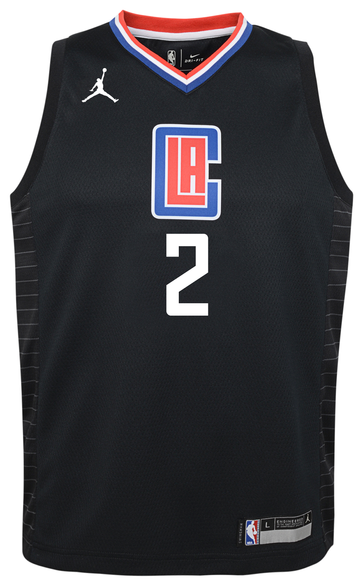Boys' Grade School Leonard Kawhi Jordans Clippers Statement Swingman Jersey - Black