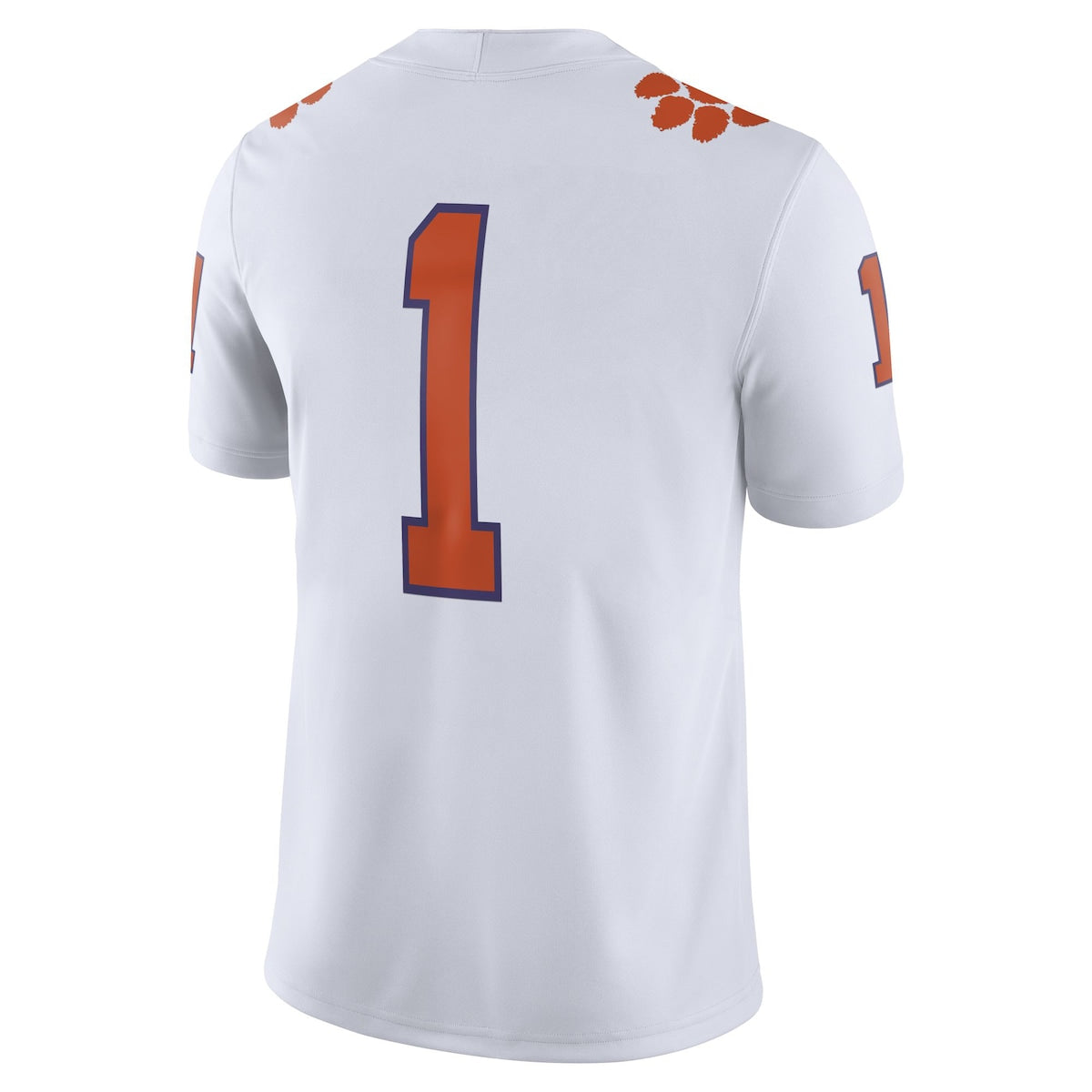Men's  Nike Clemson #1 Home Game Jersey - White