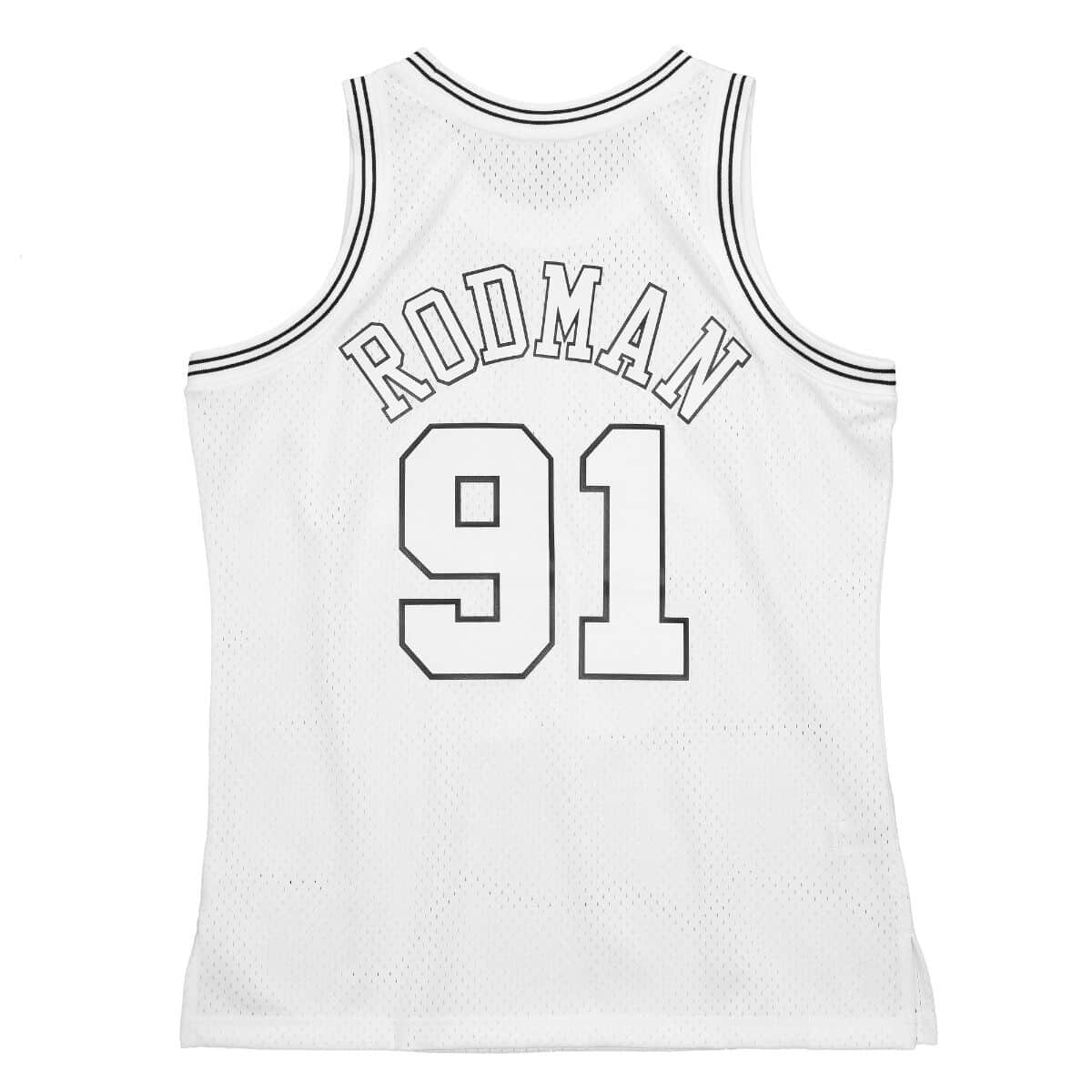 White Black Swingman Dennis Rodman Chicago Bulls 1997-98 Jersey