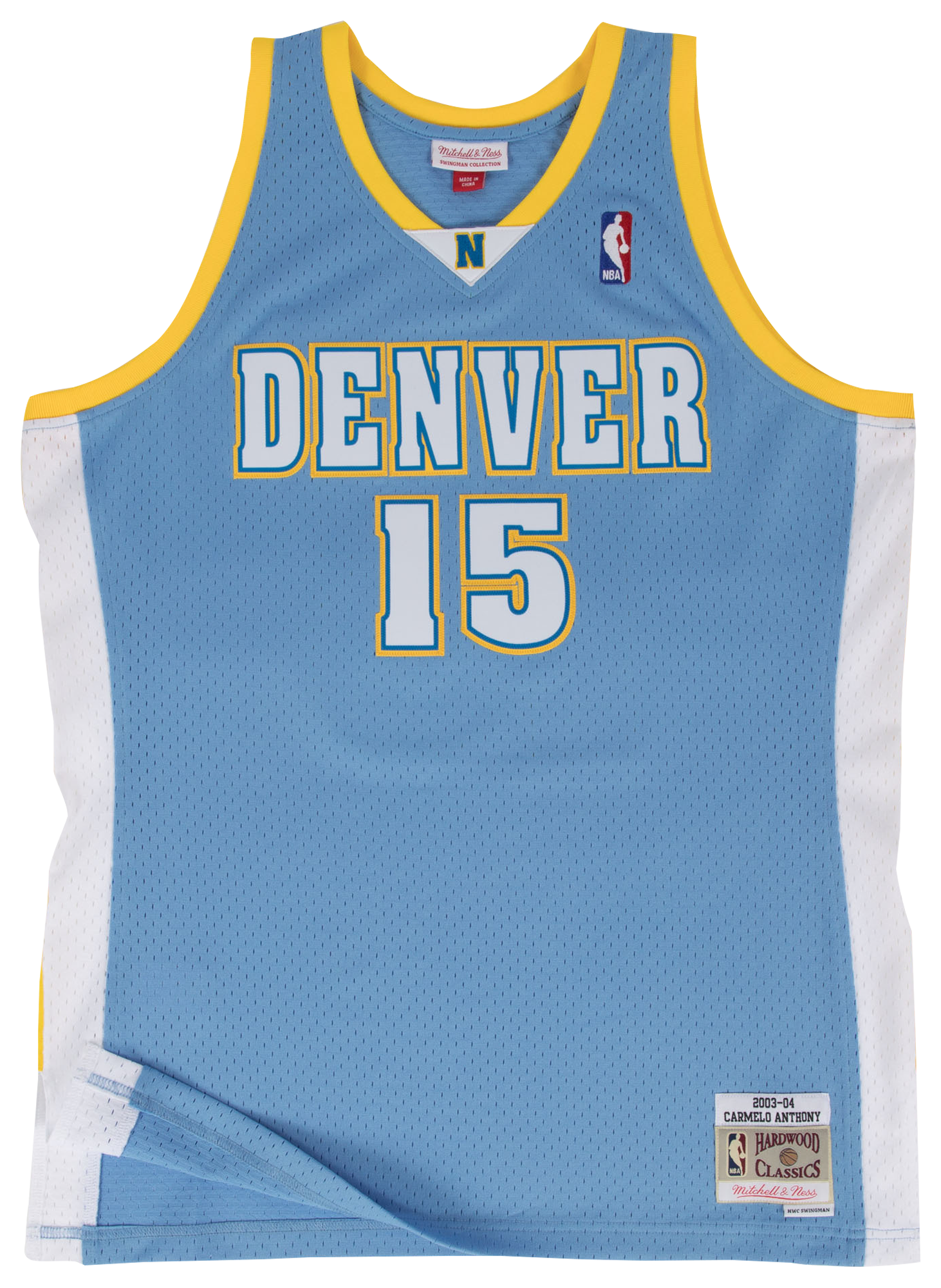 Men's Anthony Carmelo Mitchell & Ness Nuggets Swingman Jersey - Light Blue