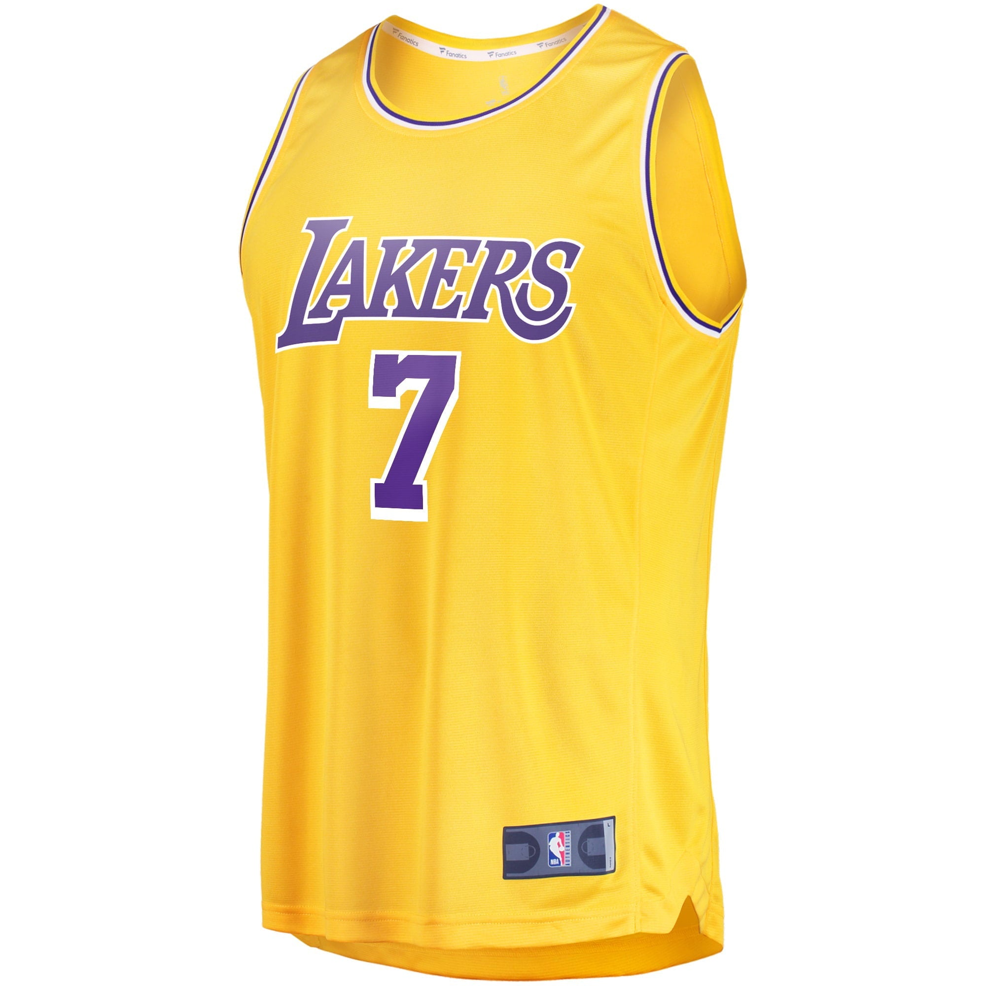 Men's Fanatics Branded Troy Brown Jr. Gold Los Angeles Lakers Fast Break Replica Jersey - Icon Edition