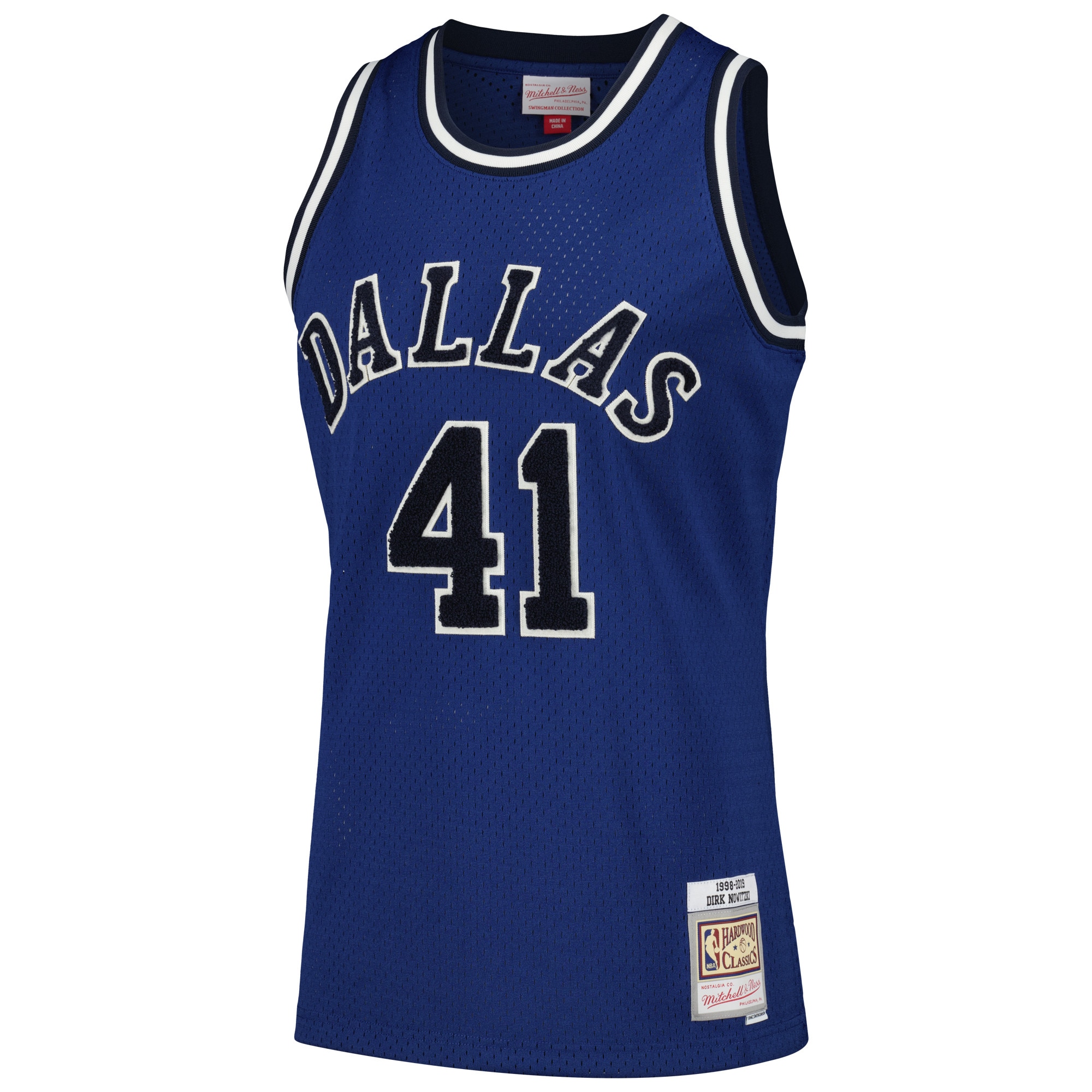 Dirk Nowitzki Dallas Mavericks Mitchell & Ness Hardwood Classics Off-Court Swingman Jersey - Blue
