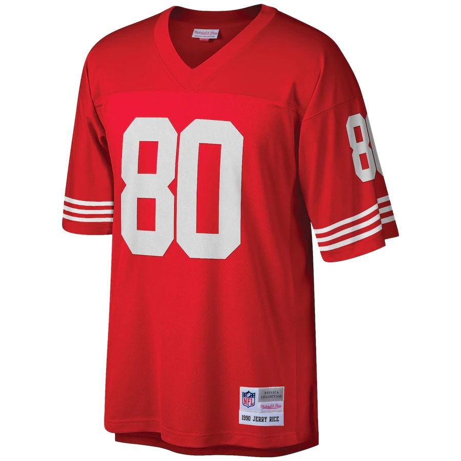 Jerry Rice San Francisco 49ers Mitchell & Ness Big & Tall 1990 Retired Player Replica Jersey - Scarlet