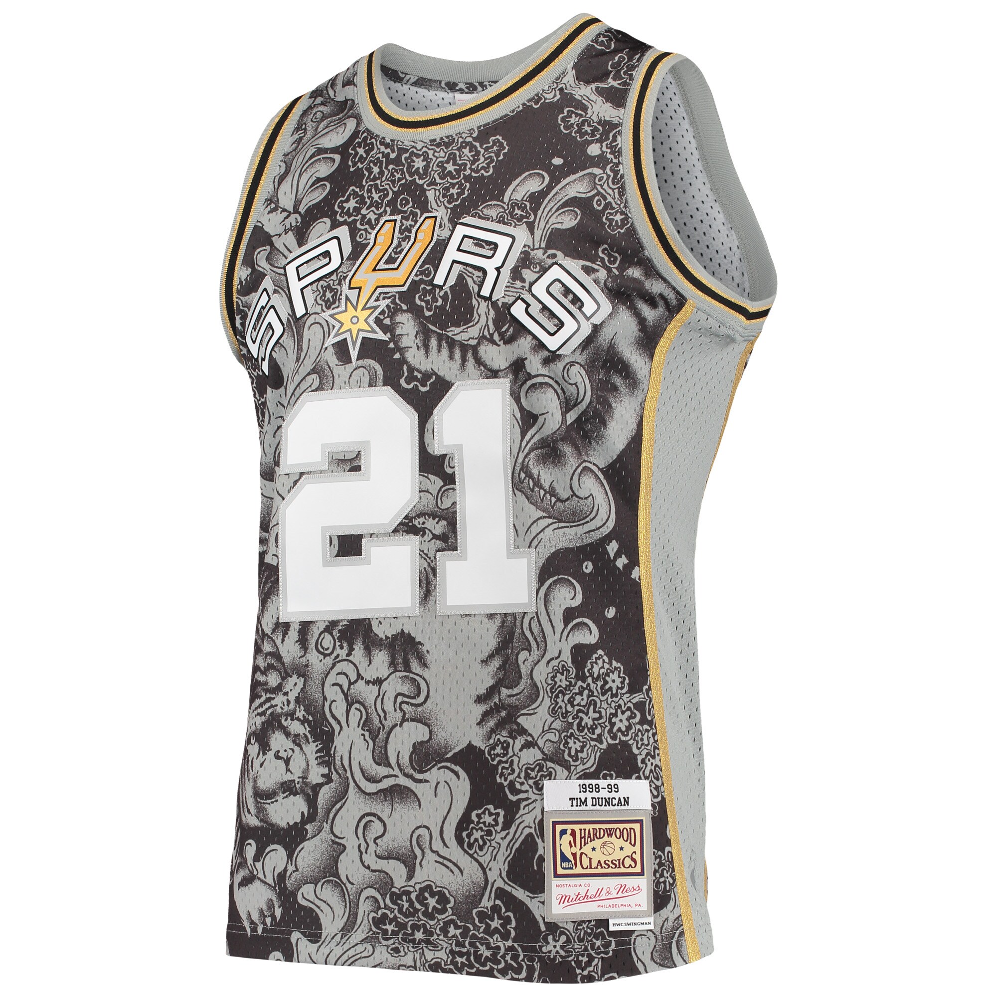 Tim Duncan San Antonio Spurs Mitchell & Ness Hardwood Classics 1998/99 Lunar New Year Swingman Jersey - Black