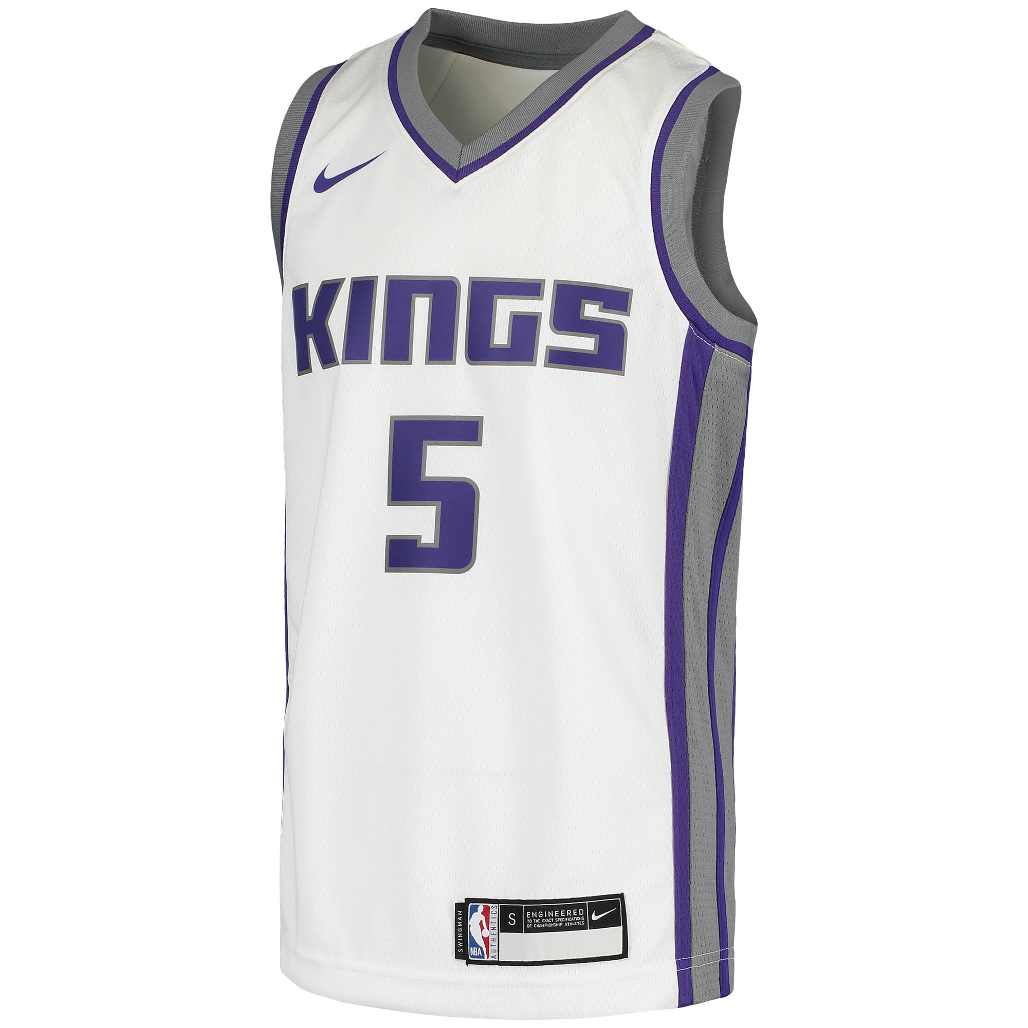 De'Aaron Fox Sacramento Kings Nike Youth 2020/21 Swingman Jersey - Association Edition - White