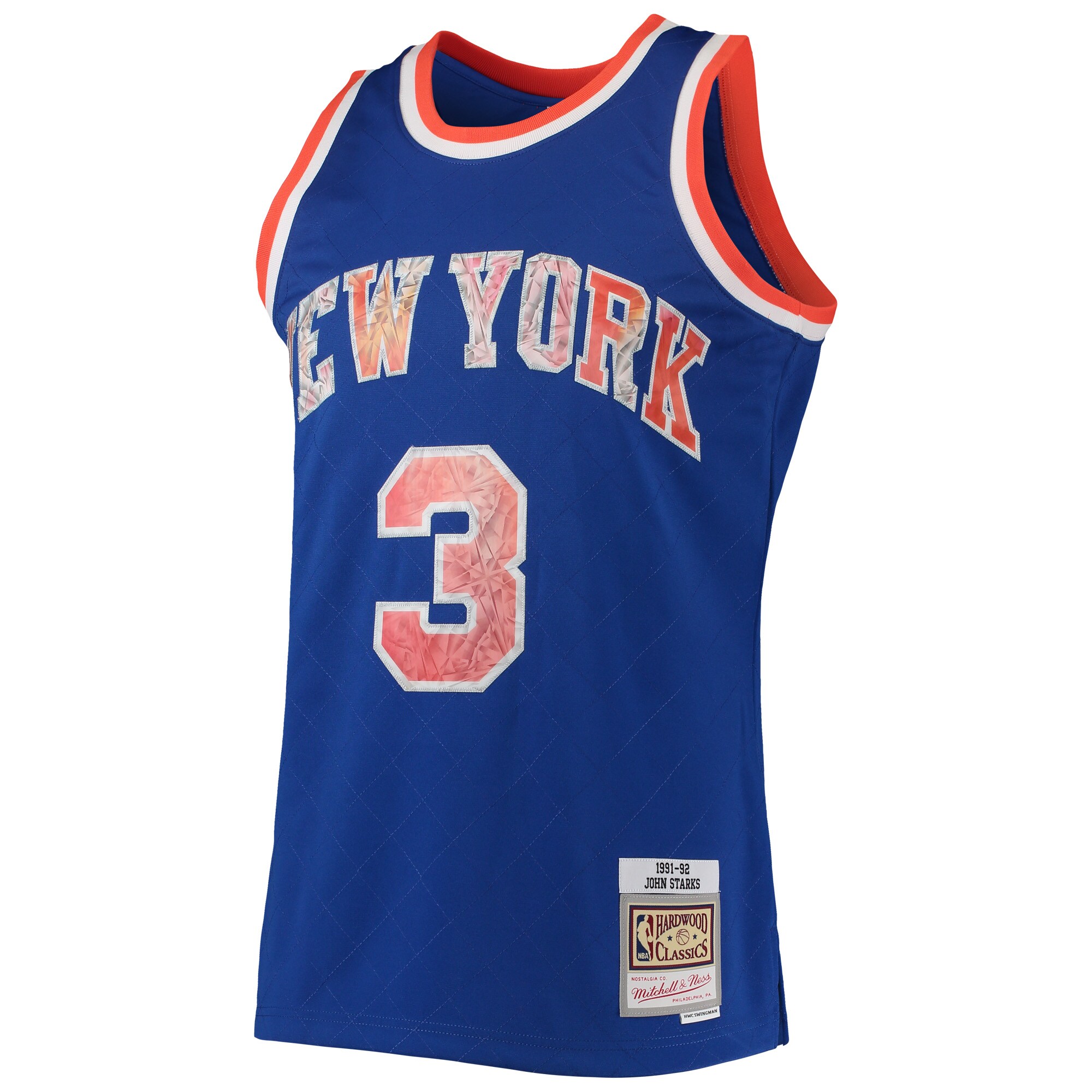 John Starks New York Knicks Mitchell & Ness 1996-97 Hardwood Classics NBA 75th Anniversary Diamond Swingman Jersey - Blue