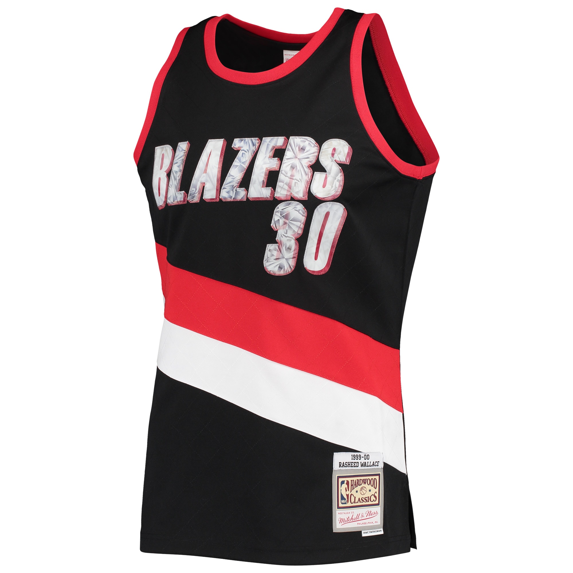 Rasheed Wallace Portland Trail Blazers Mitchell & Ness 1996-97 Hardwood Classics NBA 75th Anniversary Diamond Swingman Jersey - Black