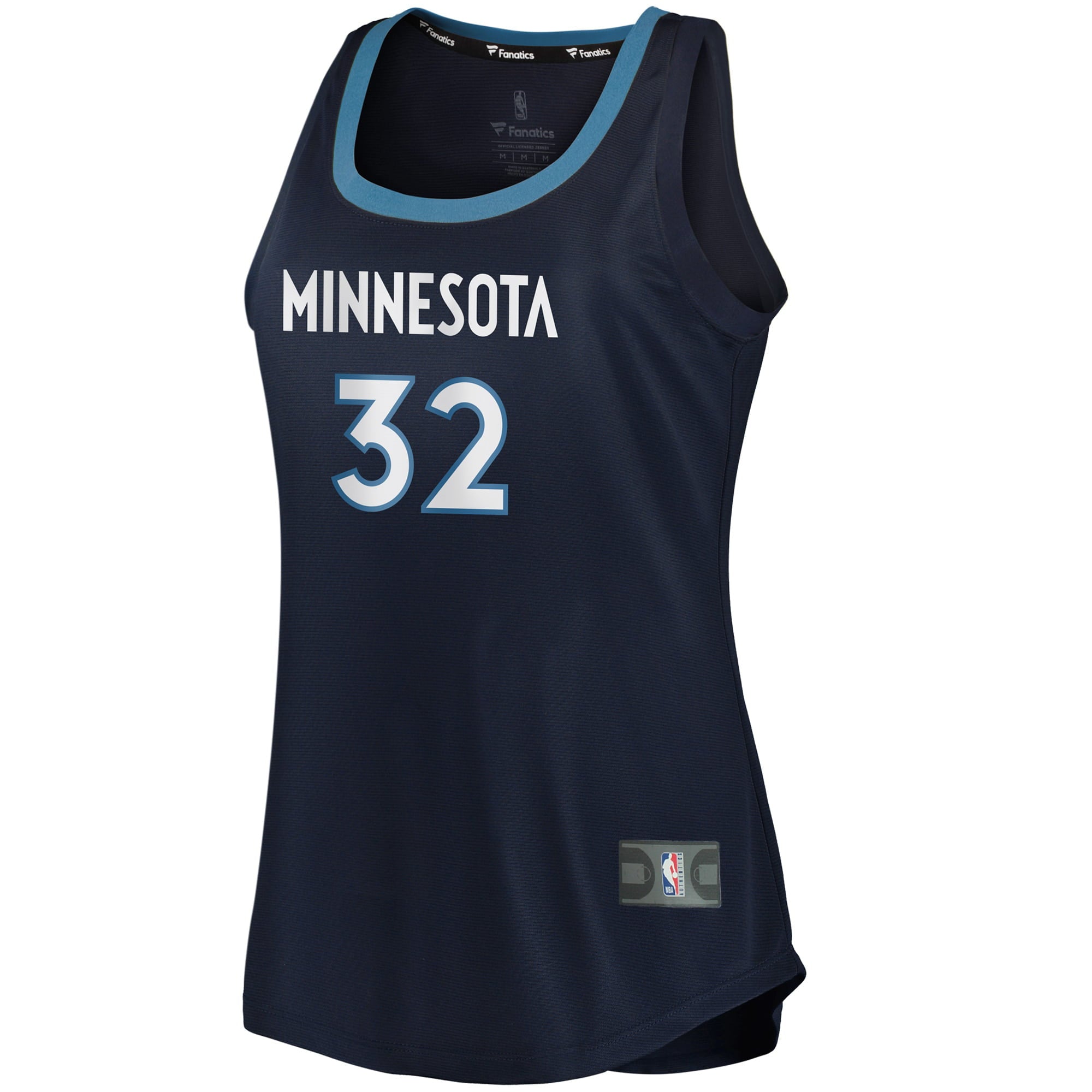 Women's Fanatics Branded Karl-Anthony Towns Navy Minnesota Timberwolves Fast Break Tank Jersey - Icon Edition