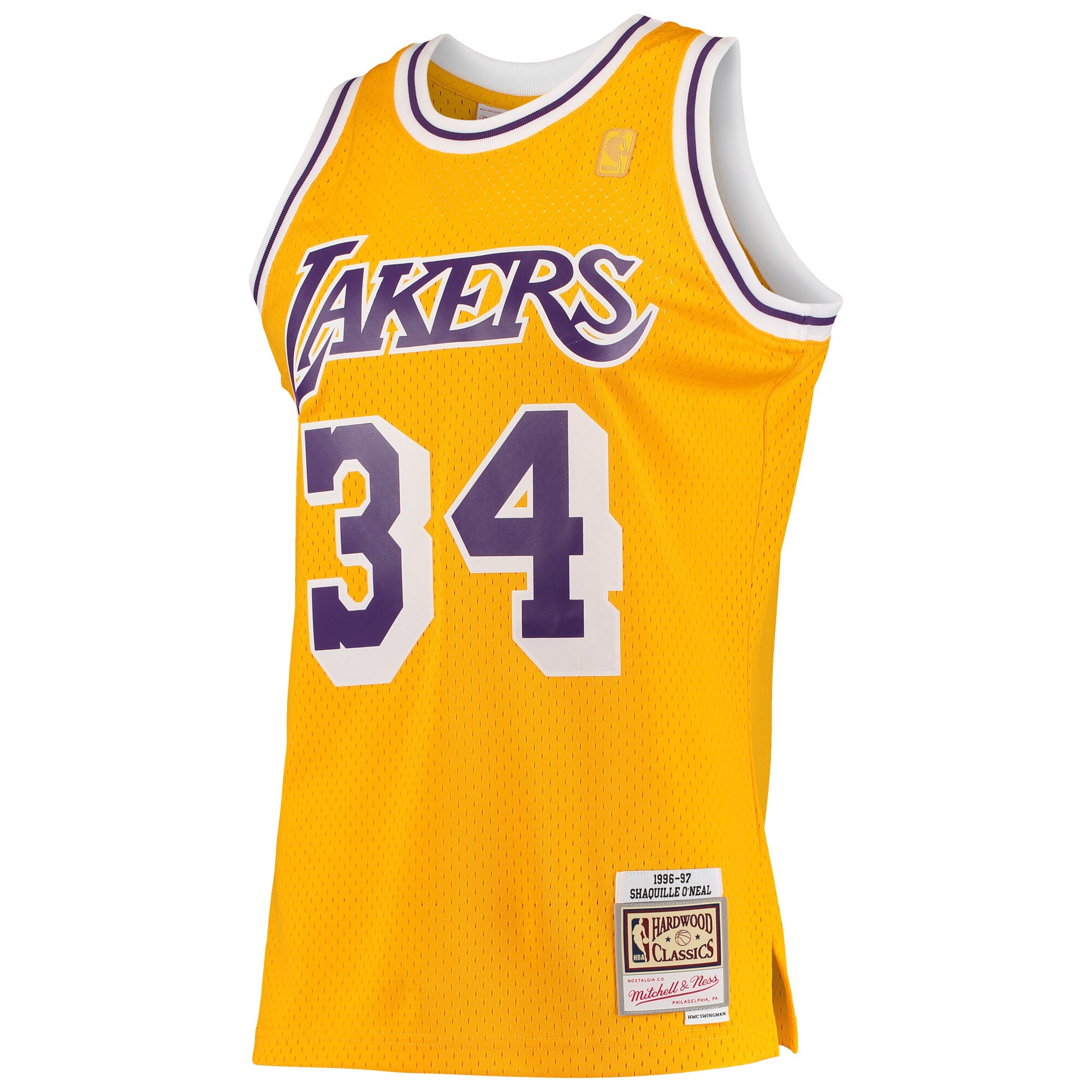 Shaquille O'Neal Los Angeles Lakers Mitchell & Ness Hardwood Classics Swingman Jersey - Gold