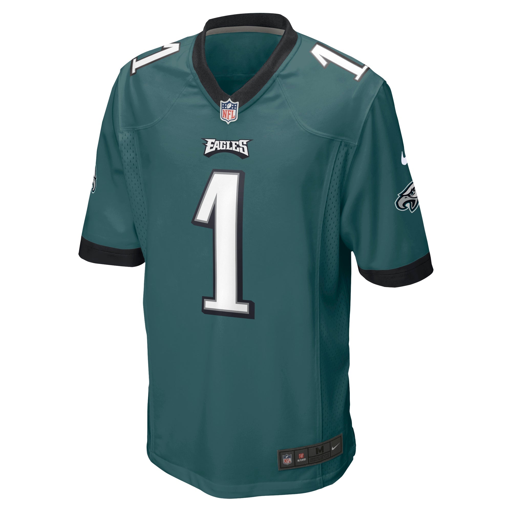 Men's Nike Number 1 Dad Midnight Green Philadelphia Eagles Game Jersey