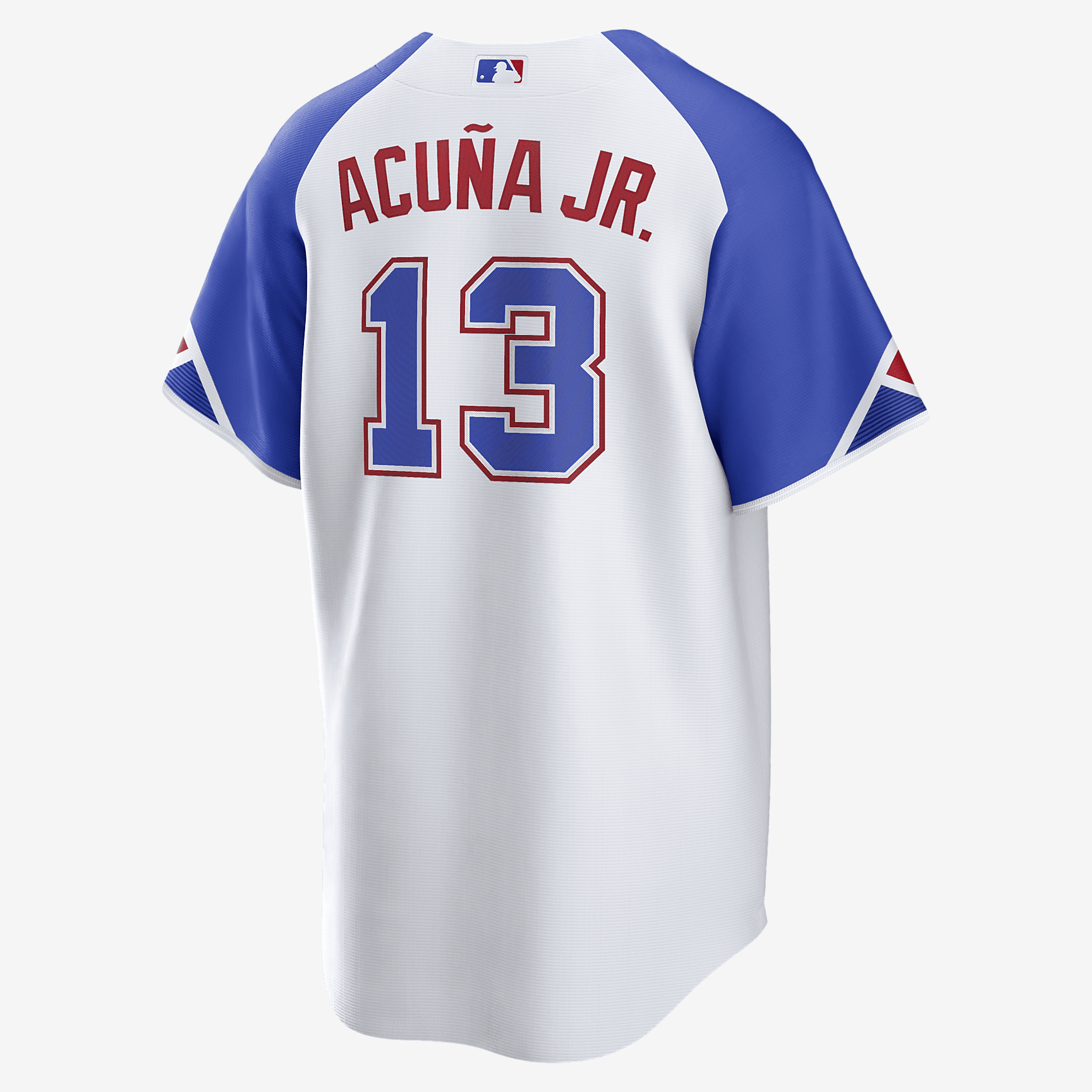 MLB Atlanta Braves City Connect (Ronald Acuña Jr.) Men's Replica Baseball Jersey - White/Royal Blue
