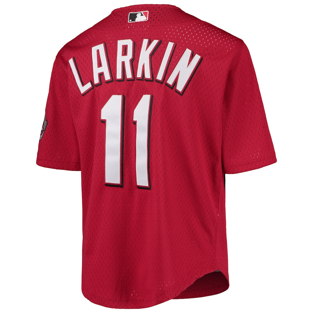 Boys' Grade School Barry Larkin Mitchell & Ness Reds Cooperstown Mesh Batting Practice Jersey - Red