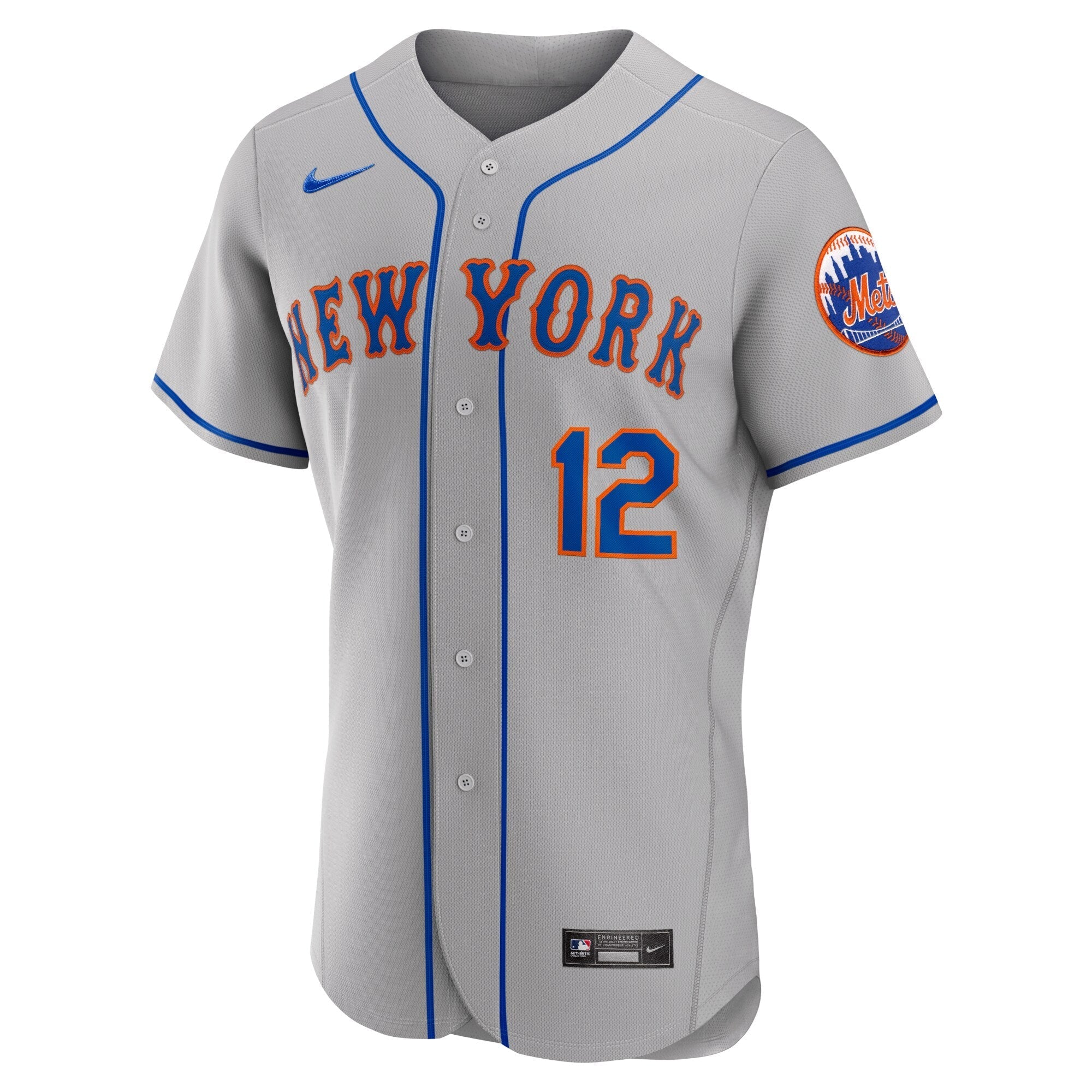 Men's Nike Francisco Lindor Gray New York Mets Road Authentic Player Jersey