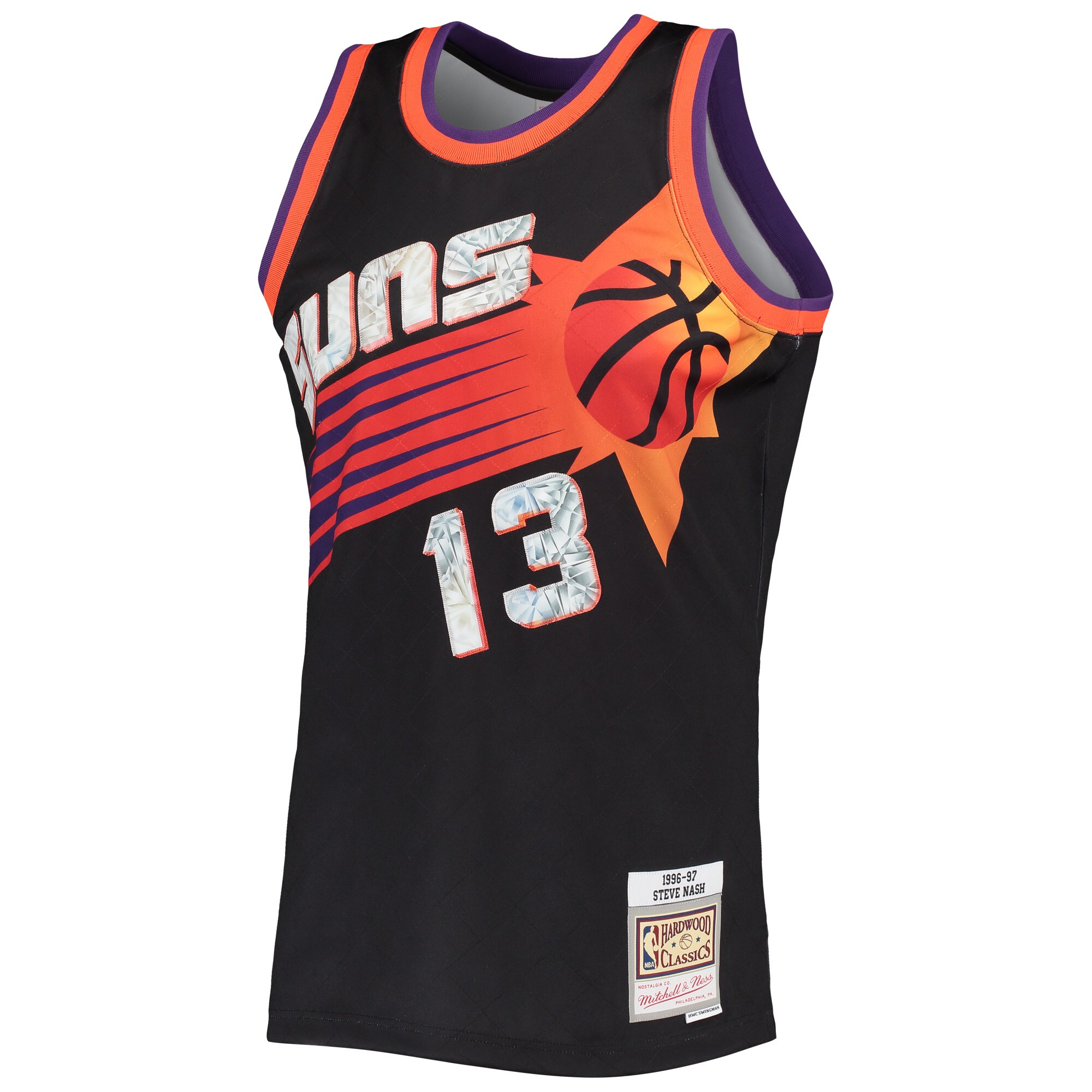 Steve Nash Phoenix Suns Mitchell & Ness 1996-97 Hardwood Classics NBA 75th Anniversary Diamond Swingman Jersey - Black