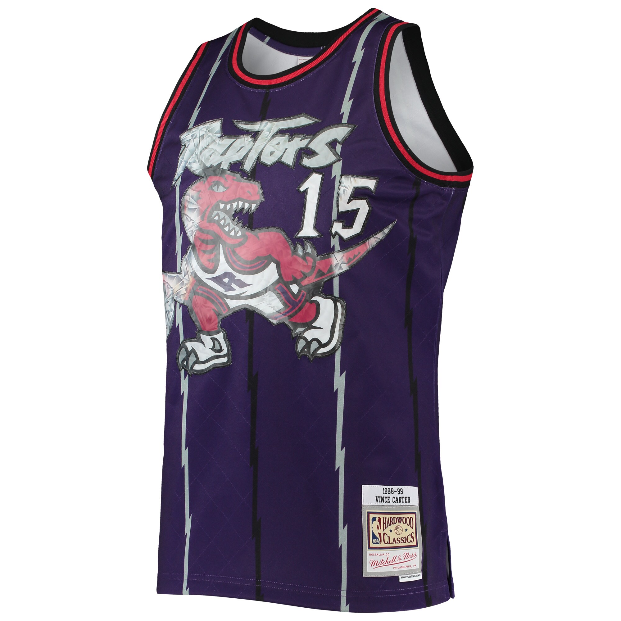 Vince Carter Toronto Raptors Mitchell & Ness 1996-97 Hardwood Classics NBA 75th Anniversary Diamond Swingman Jersey - Purple
