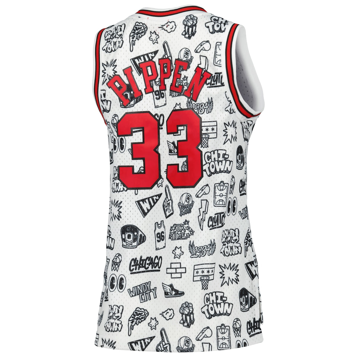Women's Scottie Pippen Mitchell & Ness Bulls 1997 Doodle Swingman Jersey - White
