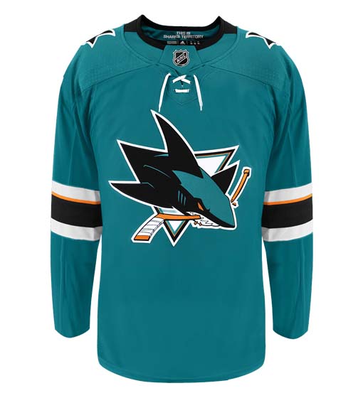 Customizable San Jose Sharks Adidas Primegreen Authentic NHL Hockey Jersey