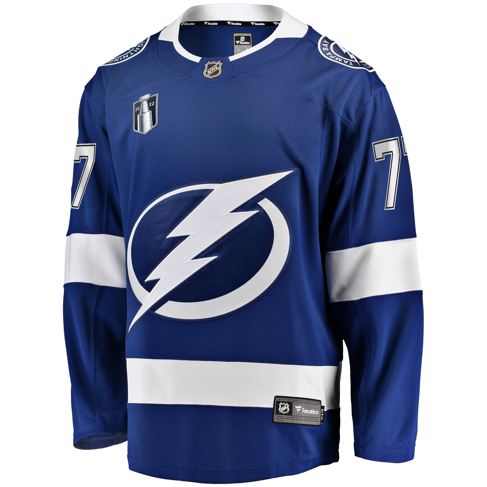 Men's Fanatics Branded Victor Hedman Blue Tampa Bay Lightning Home 2022 Stanley Cup Final Breakaway Player Jersey